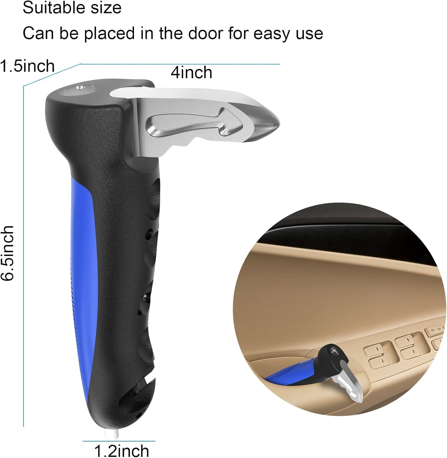 5 in 1 Vehicle Support Handles Elderly Portable Automotive Door Assist Handles Multifunction Car Handle for Elderly and Handicapped (Blue-with Nylon Handle)