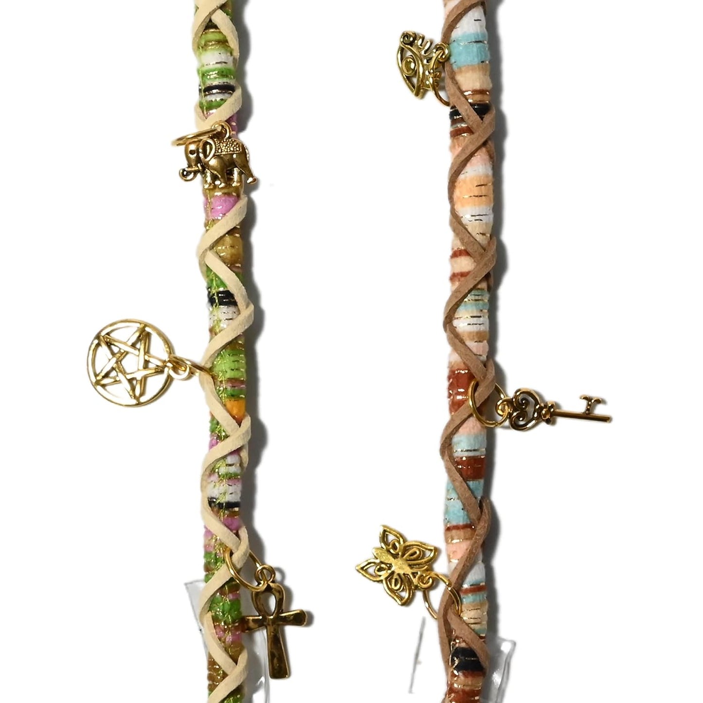 2 PCS Hippie Hair Extension Dreadlocks Hairclip Feather Beads Pendant Dread Wrap Hair Fall Hair Wrap Colorful Accessories for Dreads Braids Curls