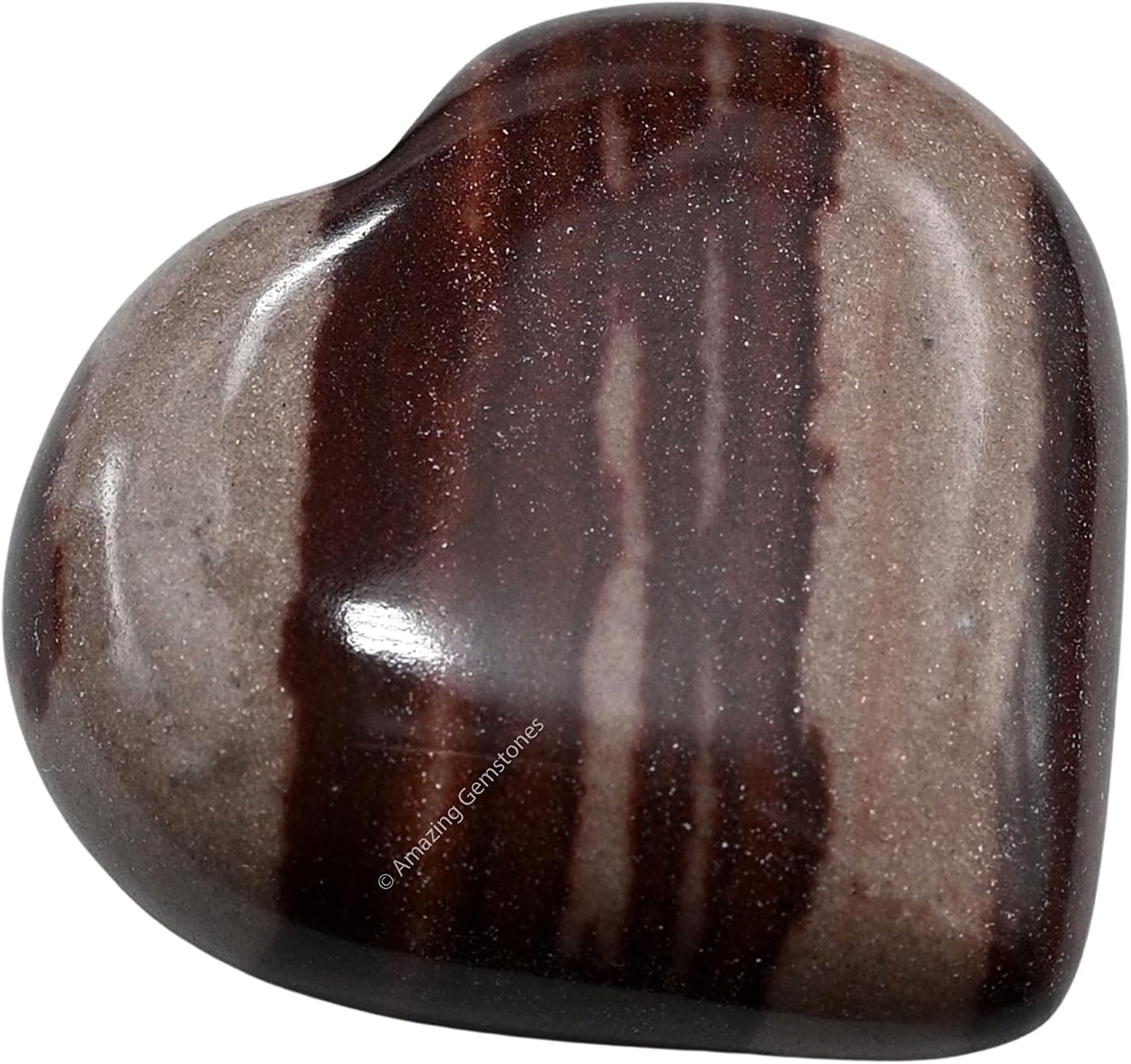 Amazing Gemstone Shiva Lingam Narmada Crystal Heart Palm Stone - Pocket Massage Worry Stone for Natural Body Chakra Balancing, Reiki Healing and Crystal Grid