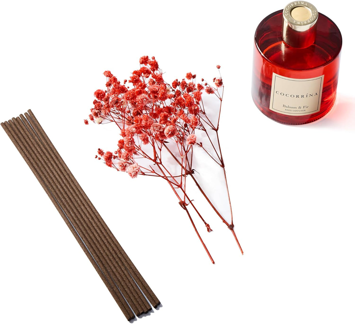 COCORRÍNA Reed Diffuser - Balsam & Fir 6.7 Fl.oz Diffuser with 8 Sticks Home Fragrance Christmas Reed Diffuser for Bathroom Shelf Decor Home Decor