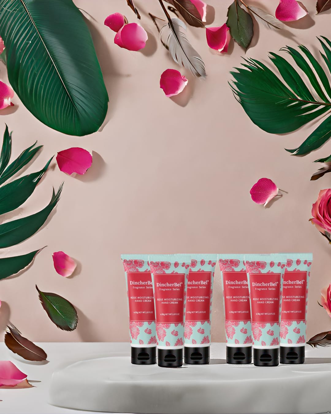 DincherBel 100 Pack Rose Moisturizing Hand Cream Set - Travel Size Non-Greasy Hand Lotion Set for Dry Skin, Instant Moisturizing Hand Cream for Women, 1.0 oz/30 ml