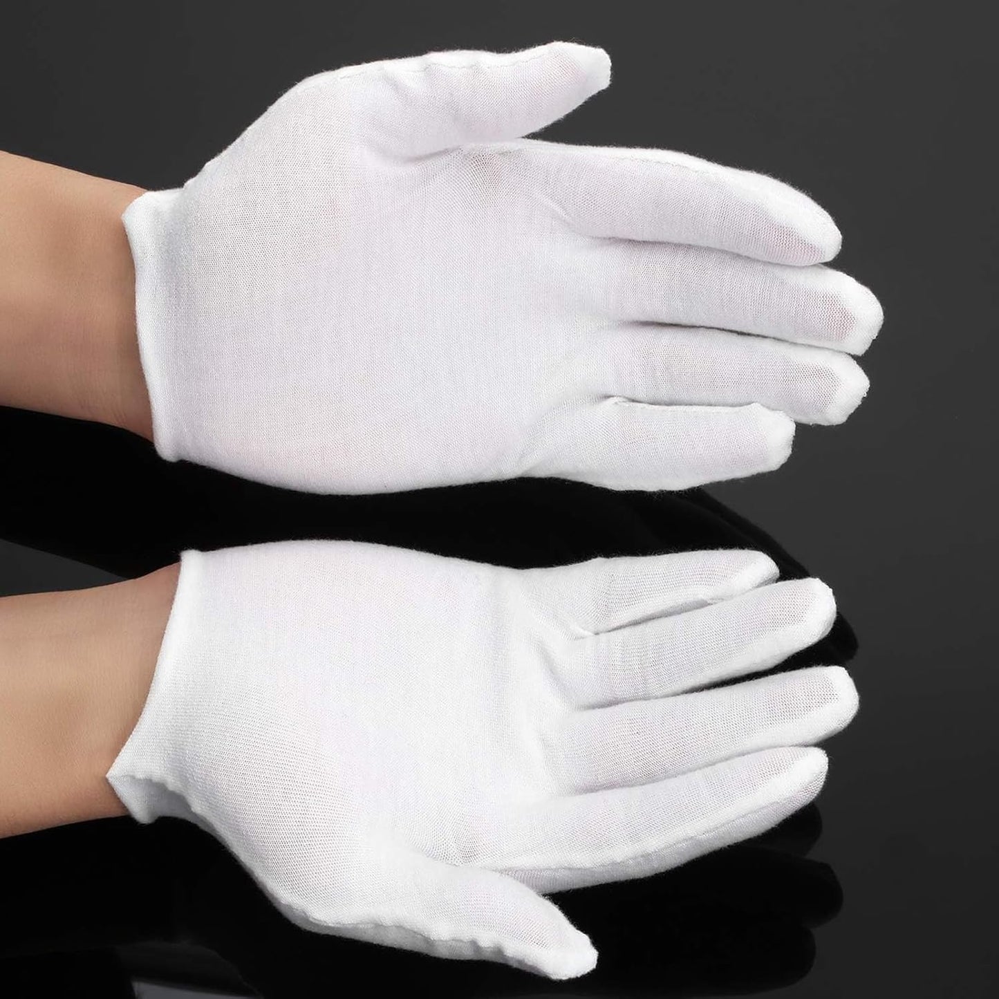 Frienda 300 Pcs Cotton Gloves Bulk Large Size for Men Women Inspection Gloves for Dry Hand Art Handling Coin Jewelry(L)