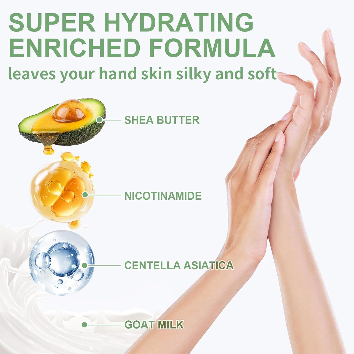 SULADEC Moisturizing Hand Mask with Shea Butter and Goat Milk, Hydrating Hand Masks for Dry Cracked Hands, Dry Skin Moisturizer for Soft and Smooth Touch Hands - Men Women - 5 Pairs