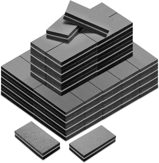 Diesisa Buffer Block Nail File, 100/180 Grit Sponge Nail Buffers for Acrylic Nails, Nails Buffer, Mini Buffing Block Double Sided for Manicure Tools 60 Count - Black