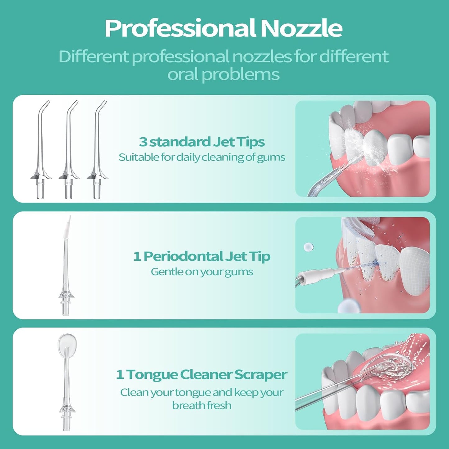 New Water Flosser for Teeth Cleaning, 260ML Portable Cordless Oral Irrigator with DIY Strength, 4 Cleaning Modes, IPX7 Waterproof Rechargeable Water Dental Pick Flosser for Home, Travel