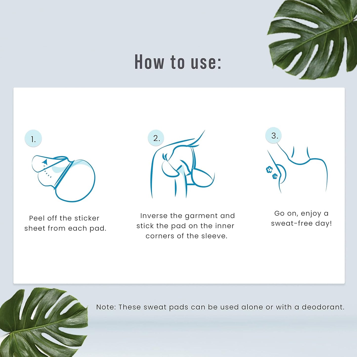 Sirona Disposable Underarm Sweat Pads for Men and Women - 12 Pads (Pack of 2) | Peel-Off | Stain Proof | Anti Perspiration