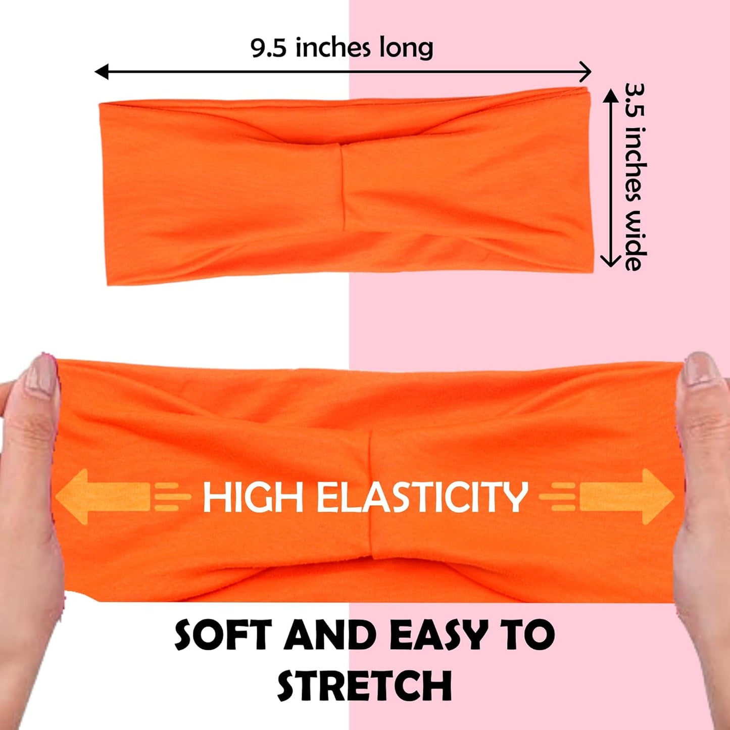 Multicolor Headbands Pack - 08 Elastic, Trendy Boho Headbands for Women, Girls, Exercise & Yoga (Spring)