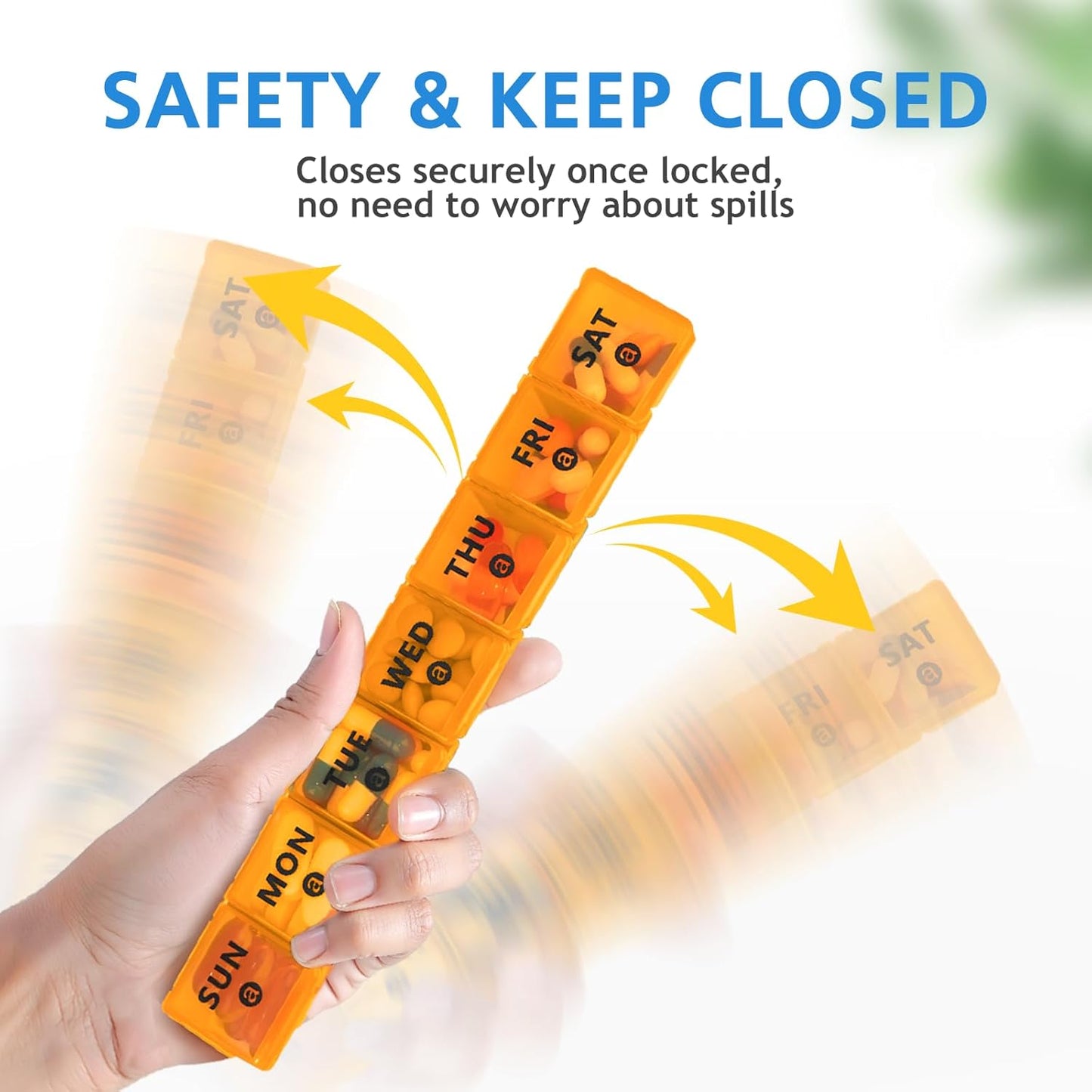 2-Pack Large Weekly Pill Organizer,7 Day Pill Cases Organizers Once A Day,Am Pm Pill Container 14 Compartment,Daily Vitamin Pill Box Dispenser 1 Week,Medication Aid Organizer Box for Supplement