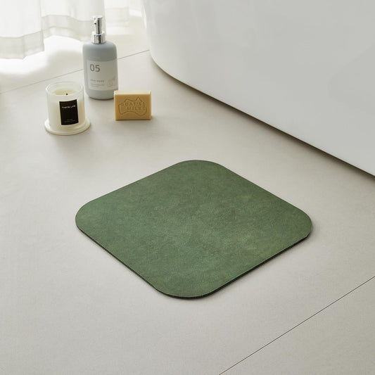 Bathroom Mat Quick Dry, Bathroom Rugs Non Slip Washable Thin Absorbent Bath Mat Fits Under Door Bathroom Floor Mat Perfect for Bath, Shower, or Sink 12"x12" Sage Green