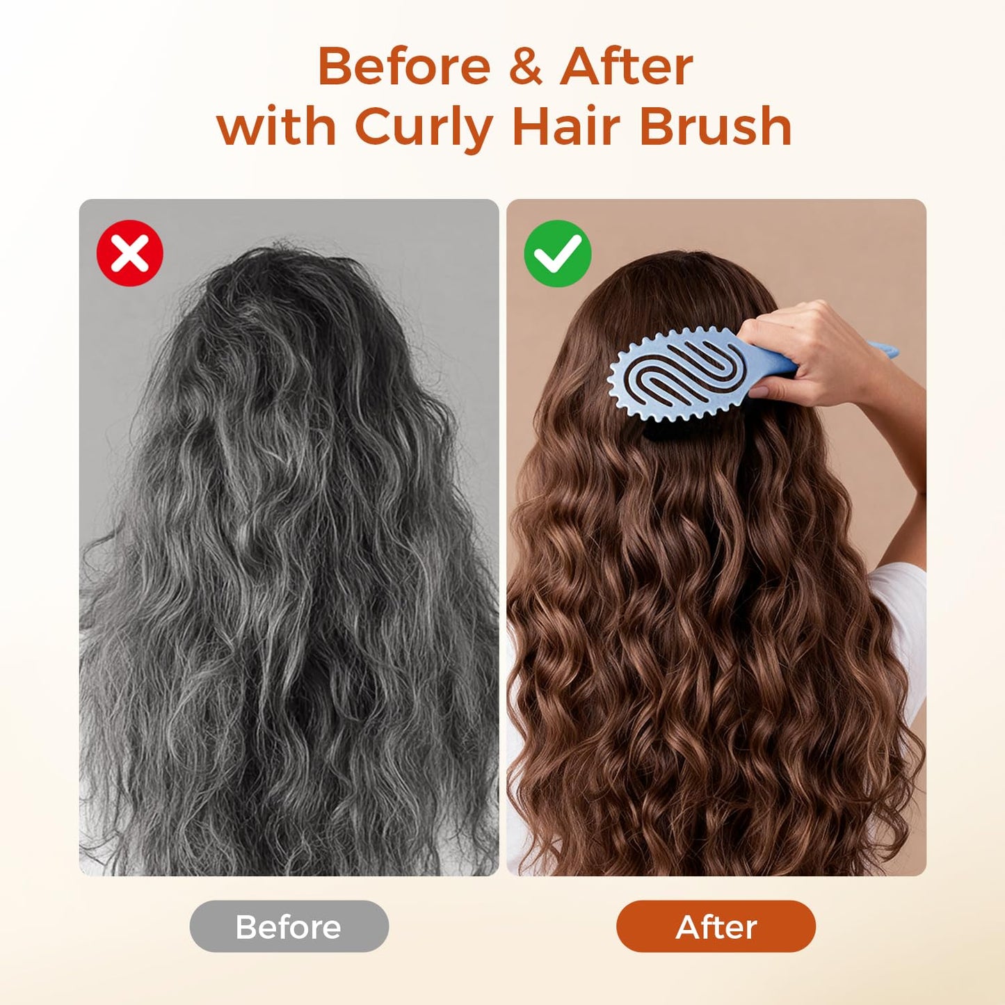 Curly Hair Brush, Curl Defining Brush with Soft Boar Bristles for Combing, Shaping, and Styling Curly Hair Suitable for All Women and Men with Wet & Dry Hair(Blue)
