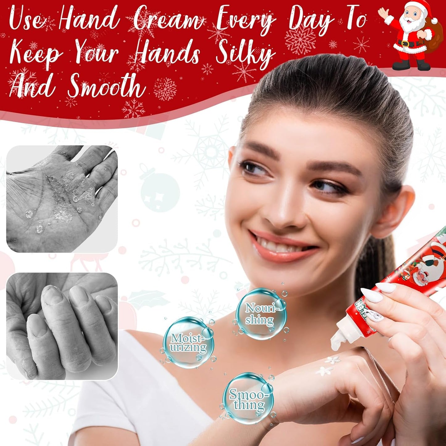 24 Pcs Christmas Hand Cream Gift Sets for Dry Cracked Hands Moisturizing Hand Lotion Small Travel Lotion Stocking Stuffers Gift Set for Women Mom Girlfriend Christmas Birthday