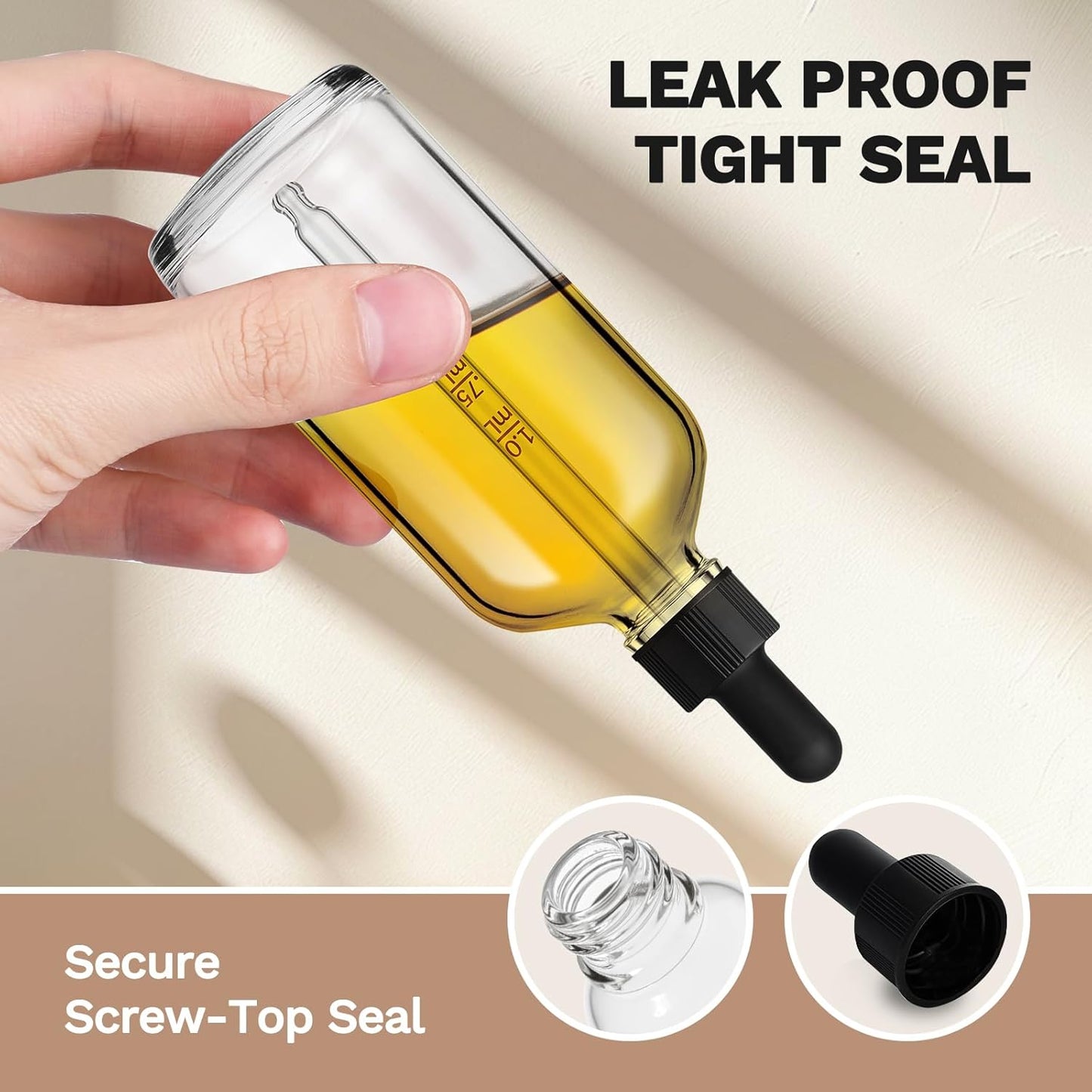 Bumobum 100ml Dropper Bottle, Clear Glass Dropper Bottle with Measured Dropper, 3.4oz Empty Eye Tincture Bottles with Funnel, Pipette & Labels for Essential Hair Oils Serums, 4 Pack