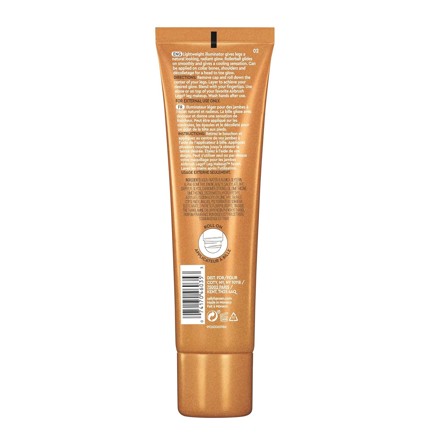 Sally Hansen Airbrush Legs, Illuminator Leg Makeup, Golden Glow, 3.3 Oz