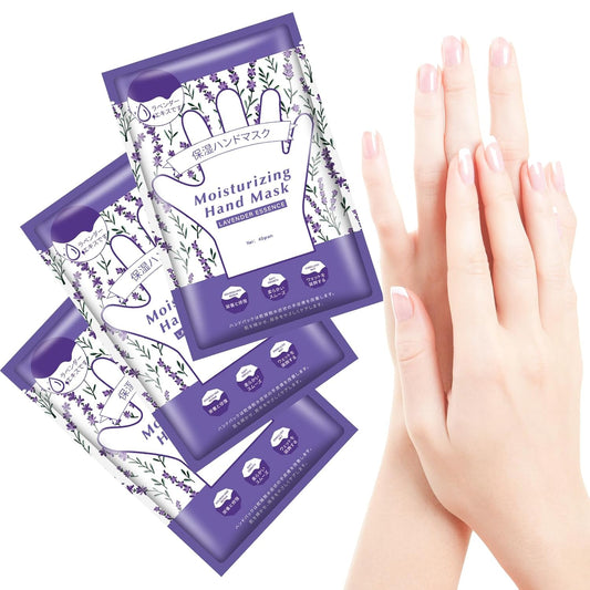 Mositurizing Hand Masks with Lavender, Hydrating Hand Glove for Dry Cracked Hands,Hand Mask Gloves for Soft and Smooth Touch Hands（3Pack）