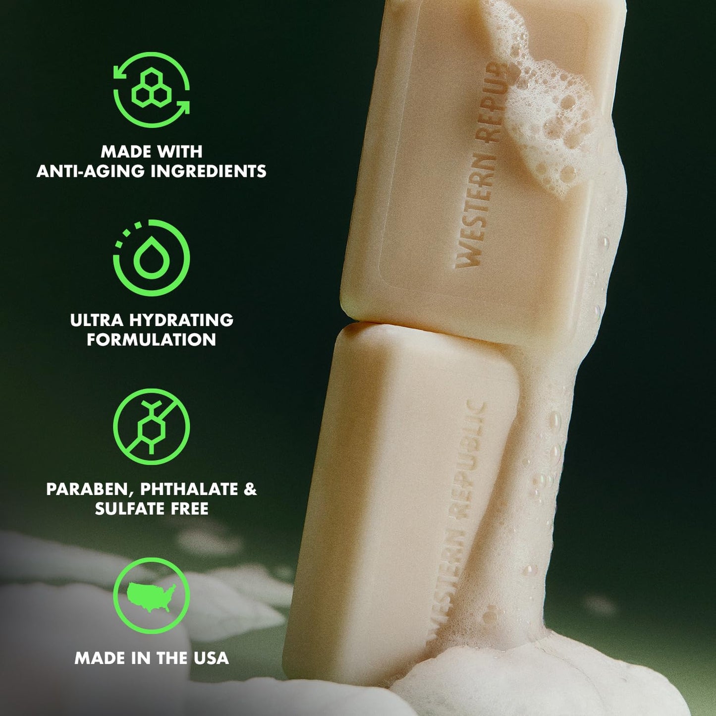 Hyper Foaming Soap Bar | Birchwood, Eucalyptus & Alpine Sage | Ultra-Lathering Bar Soap for Men with Hydrating & Anti-Aging Ingredients (2 Pack) | Made in USA