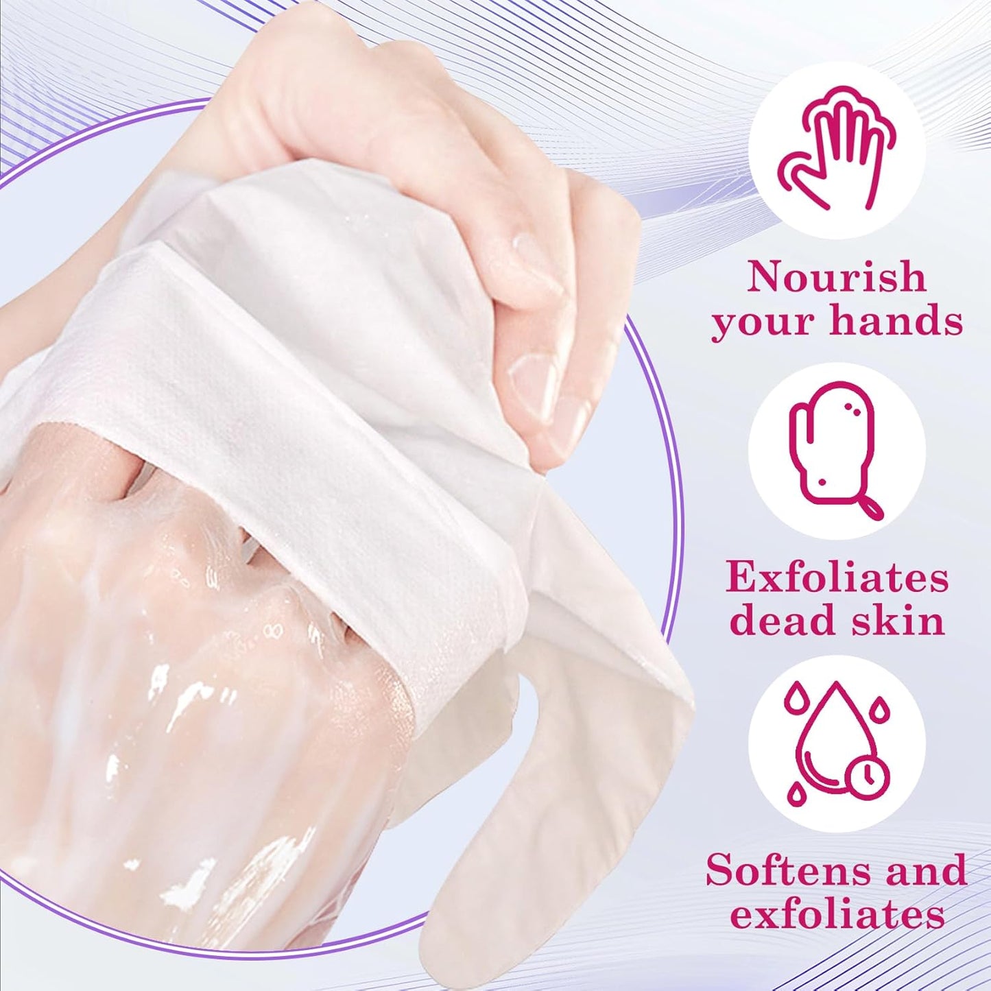 6 Pairs Hand Masks Moisturizing Gloves, Hydrating Hand Mask Moisturizer Gloves Care for Dry Cracked Hands, Smooth Long Lasting Soft Firming Hand Mask Gift Set for Men Women（K