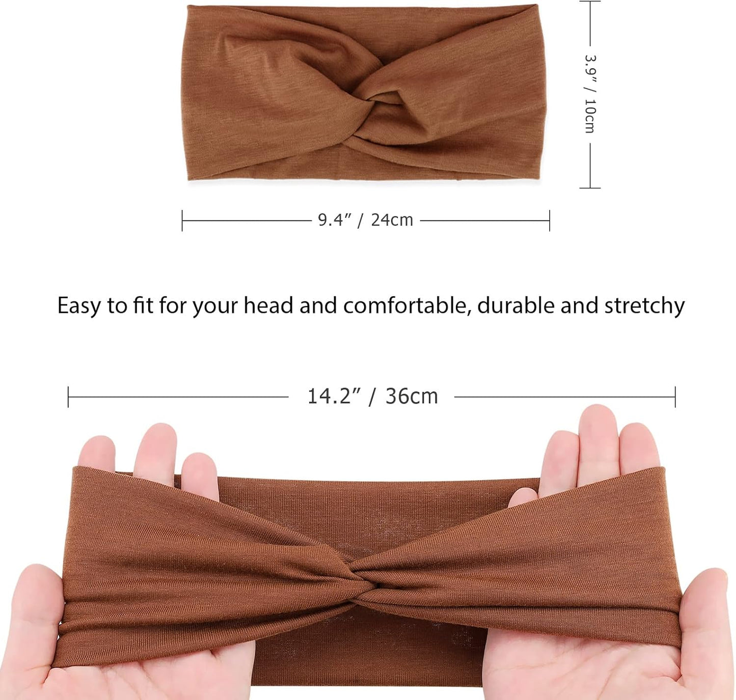 DRESHOW 8 Pack Headbands for Women Yoga Knotted Headbands Elastic Criss Cross Hair Accessories Sports Head Wrap Non Slip