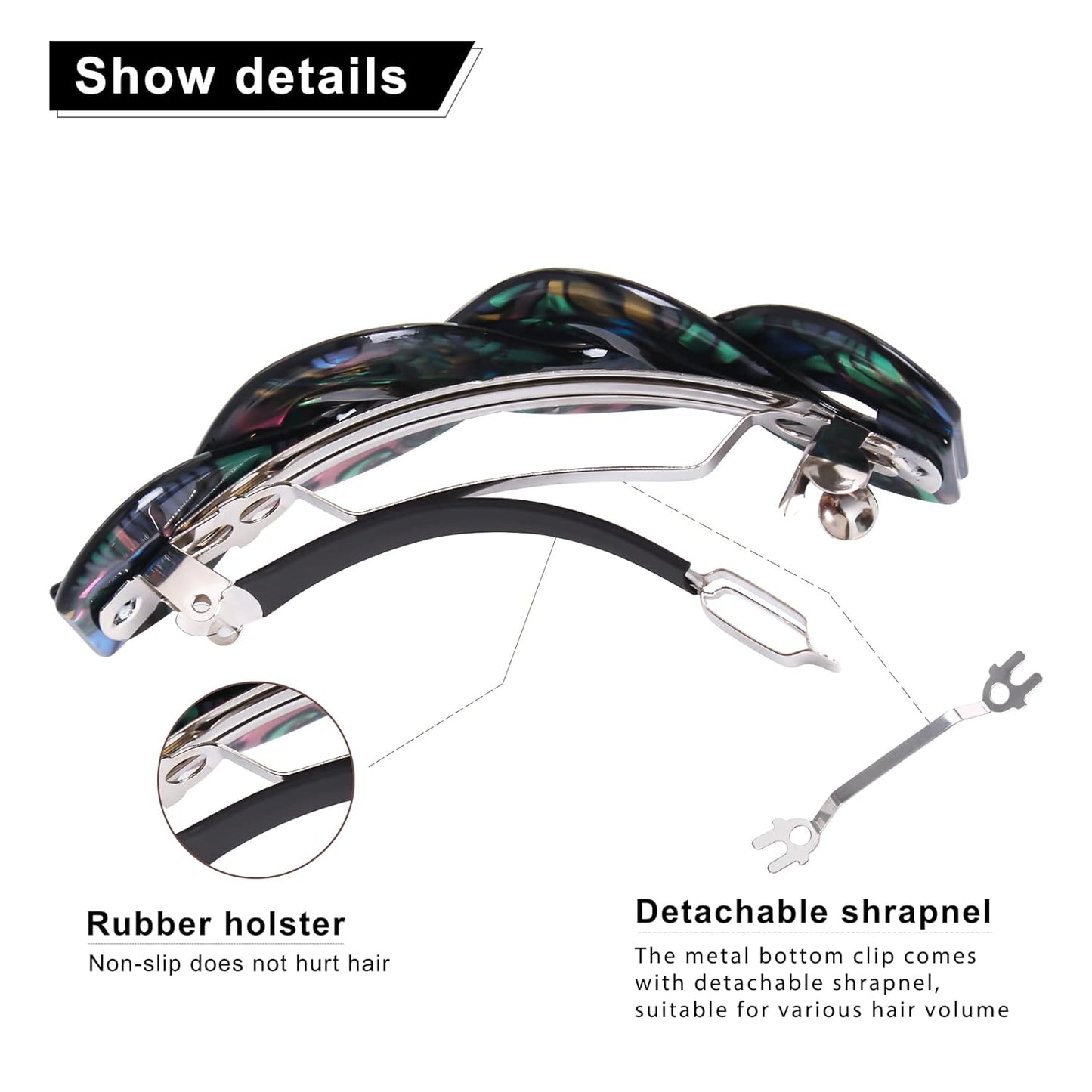 Women's Hair Barrettes - Elegant French Retro Accessories for Thick Hair Daily Wear (3pcs Large)