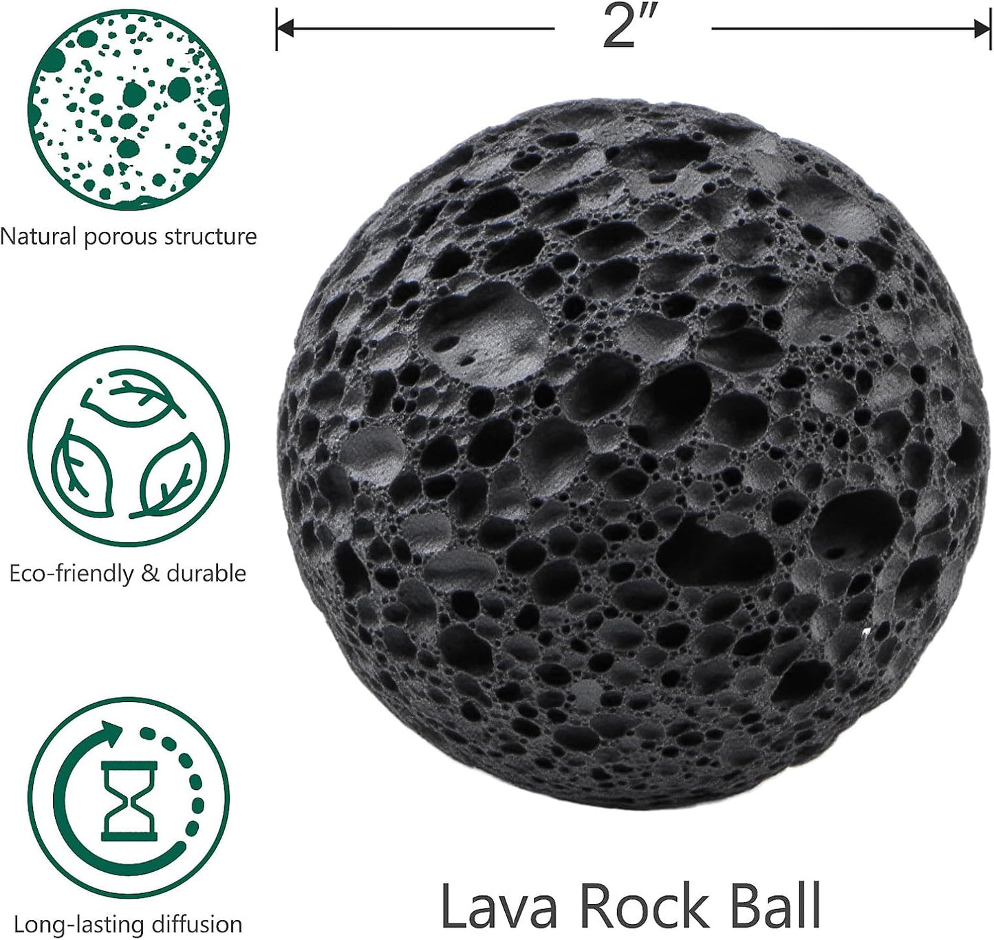 3 Pcs Lava Rock Essential Oil Diffusers -1 Spherical Lava Stone Passive Diffuser and 2 Wooden Car Diffusers for Essential Oils, Passive Diffuser for Sauna Room, Home, Office, Bedroom, Bathroom, Car