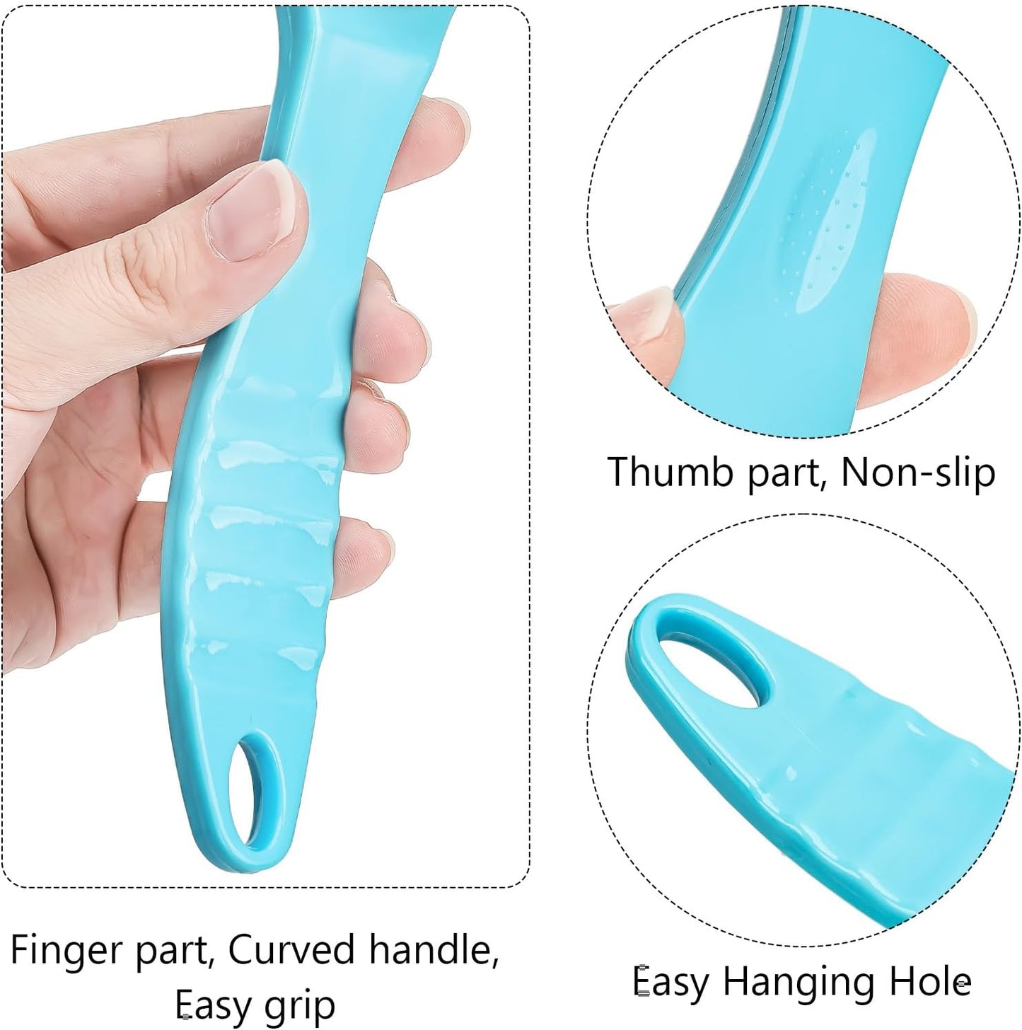 Foot Brush for Shower with Handle 2 in 1,Ooloveminso Large Foot Pumice Stone Brush Scrubber Foot File Calluses Remove Suitable for Horniness Foot Spa,Foot Care Smooth Skin (Blue)