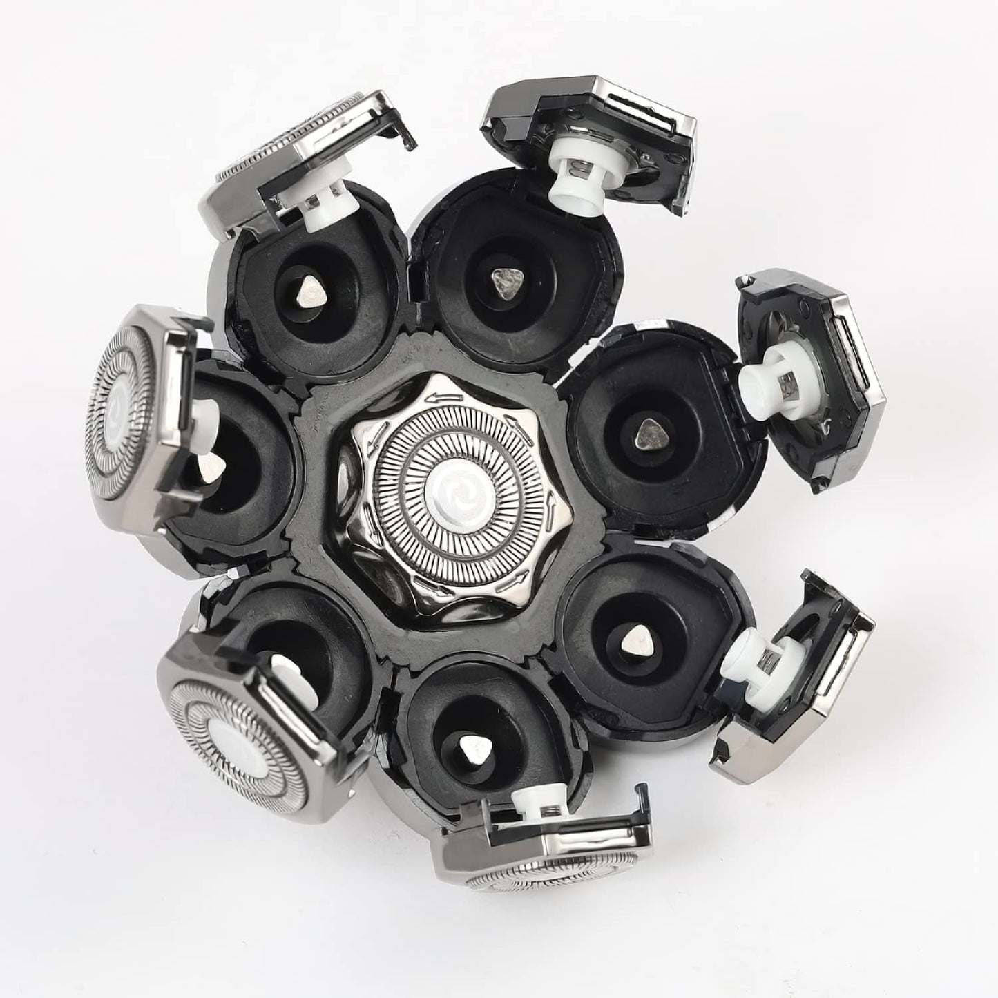 8 Blades Men's Electric Shavers Replacement Heads Razor replacement Blades for Bald Men Wet and Dry Compatible Waterproof (8D Silvery)