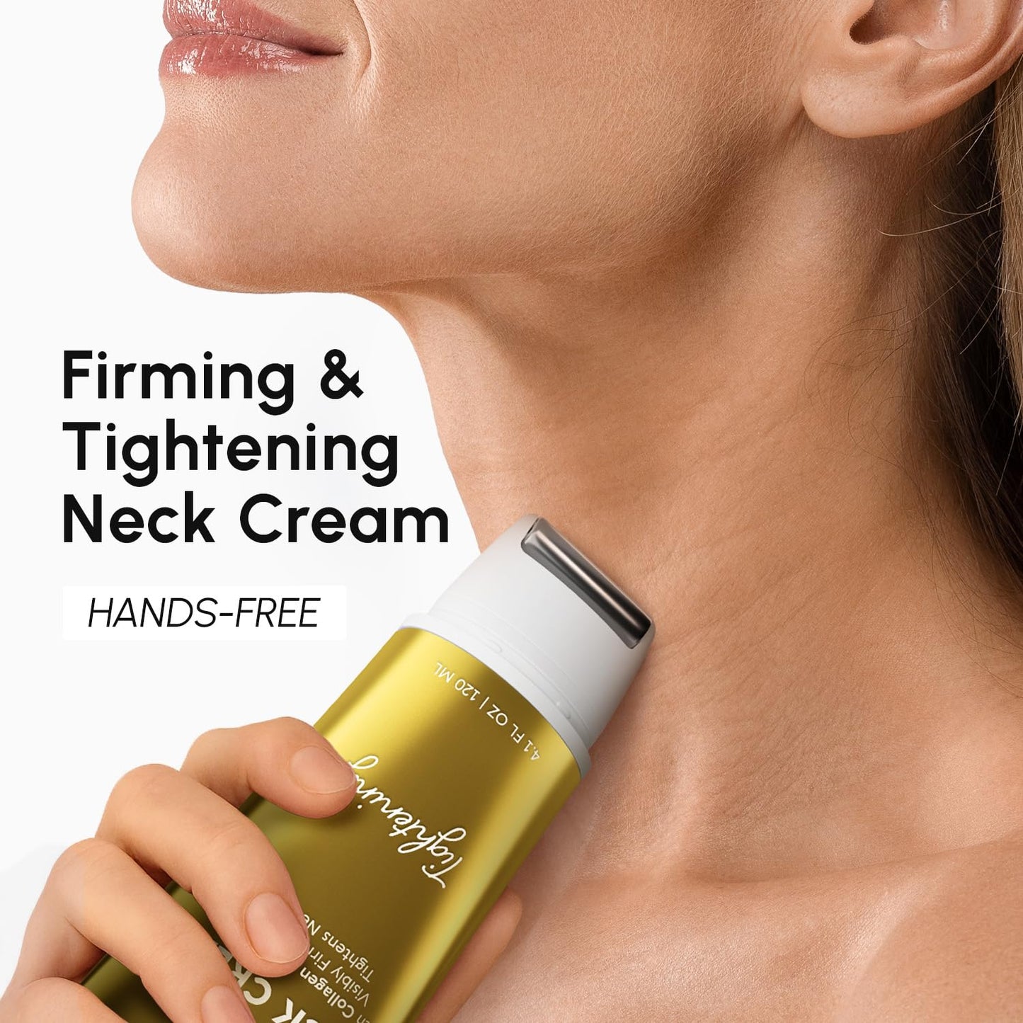 MAREE Neck Cream with Roller - Lifting Neck Creams For Tightening and Firming - 3D-Collagen & AH-8 Firming Neck Cream Roller - Face Décolleté Wrinkle Cream for Women - Crema Reafirmante Para el Cuello