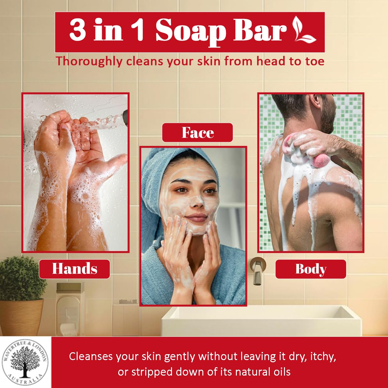 Wavertree & London Persimmon & Red Currant Scented Natural Soap (8 Bars), 7oz Moisturizing French Triple Milled Soap Bars enriched with shea butter - Pure Plant Oil Bath & Body Bars for All Skin Types