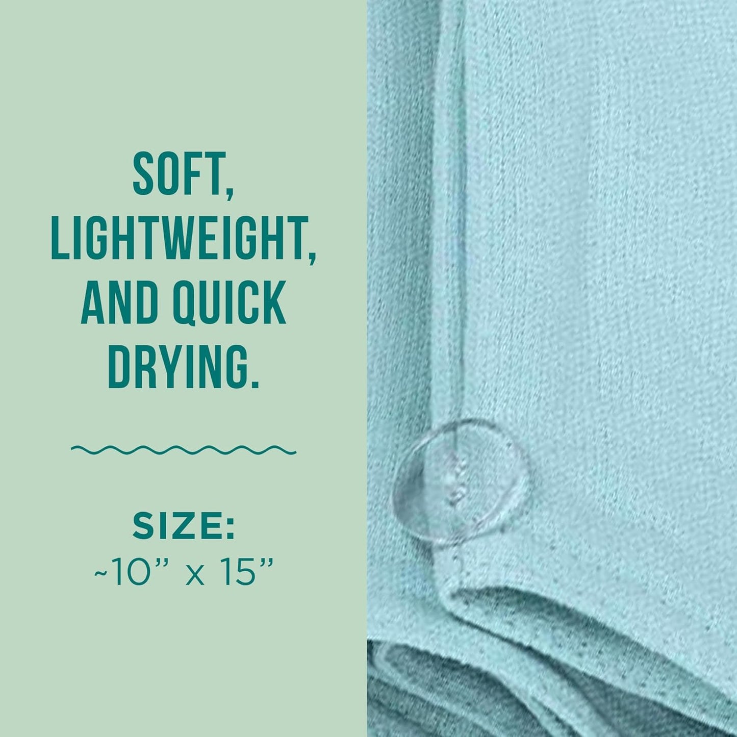 Sand Cloud Hair Towel Wrap for Women & Men, (Seaglass, Terra) - 100% Turkish Cotton Quick Hair Drying Towel Wrap - Absorbent Half Terry Weave Hair Plop Head Towel Wrap with Binding Edge