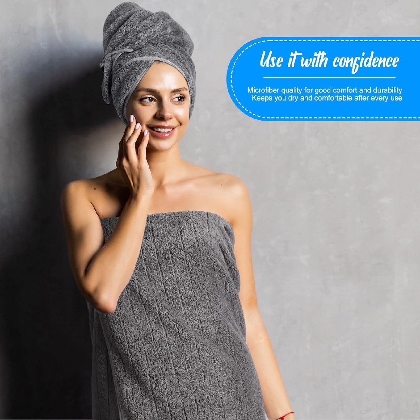 16 Pack Microfiber Bath Towels Bulk 27'' x 60'' Oversized Size Bath Towel Highly Absorbent Extra Large Soft Drying for Shower Beach Salon Winter Sport Spa Gym (Wheat,Gray)