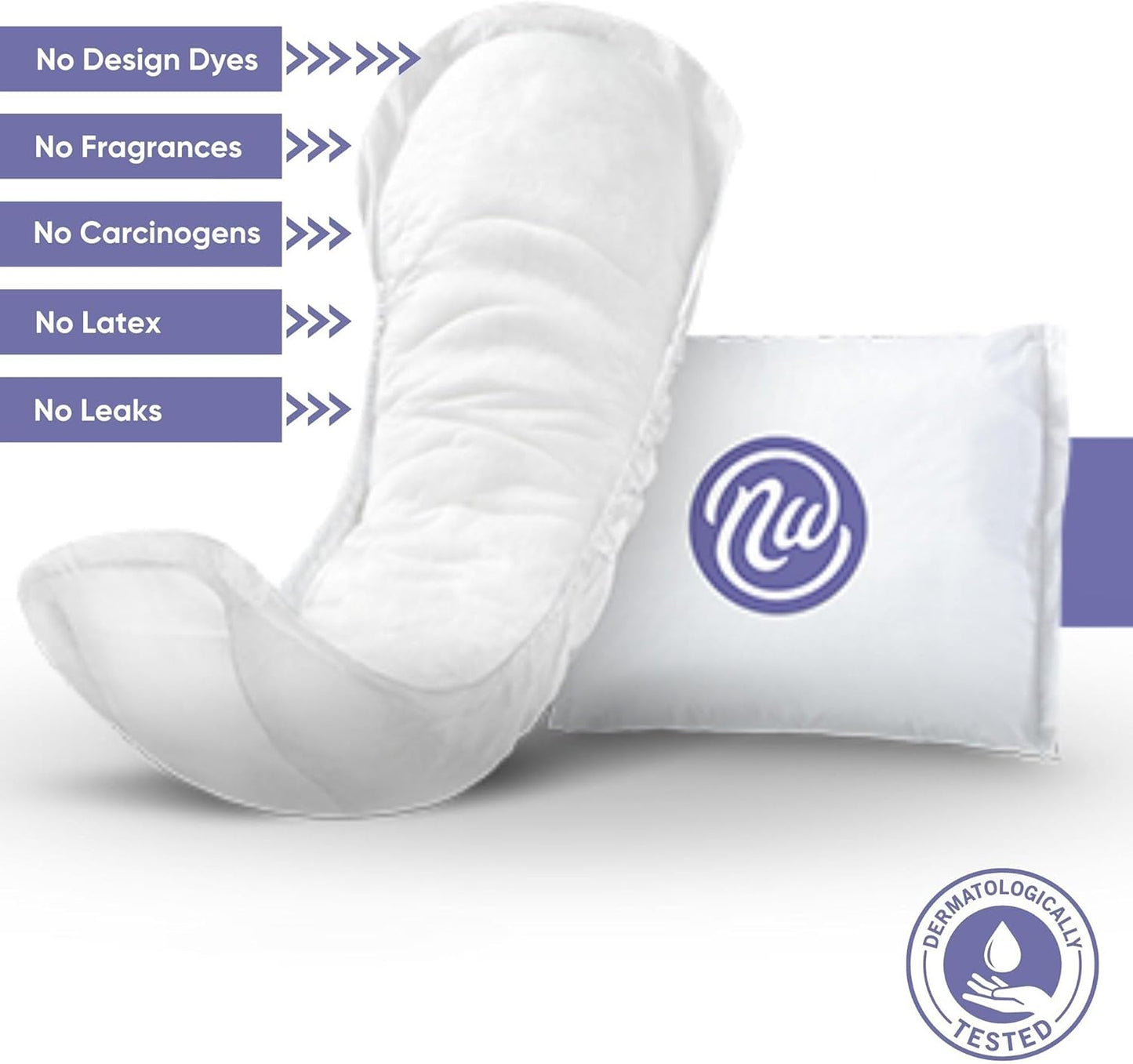 Nexwear Incontinence Pads for Women, Skin-Safe Design, Ultimate Absorbency Bladder Control Pads for Leaks, Disposable, Discreet, Individually Wrapped, 15.75 in, 30 Count, 1 Pack
