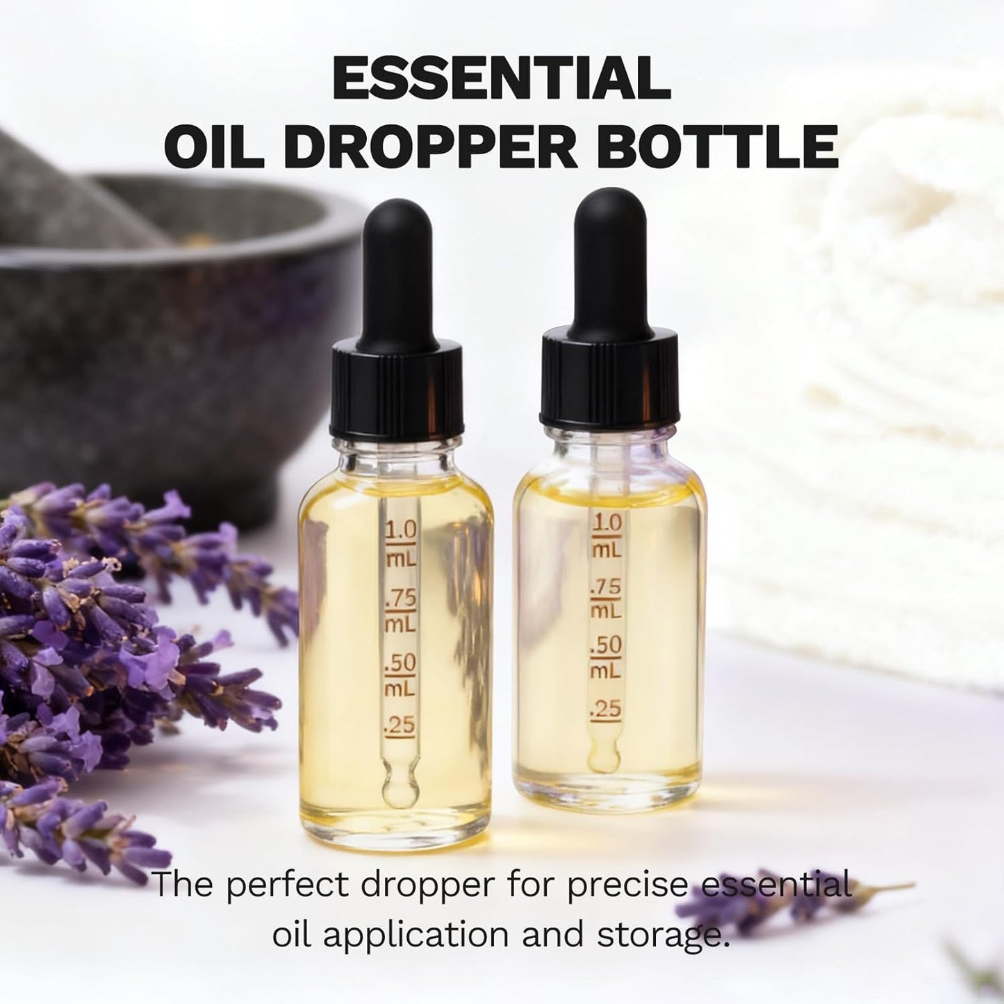 Bumobum Dropper Bottle, 1 oz Clear Glass Dropper Bottle with Measured Dropper, Empty Eye Tincture Bottles with Funnel & Labels for Essential Hair Oils Serums, 4 Pack