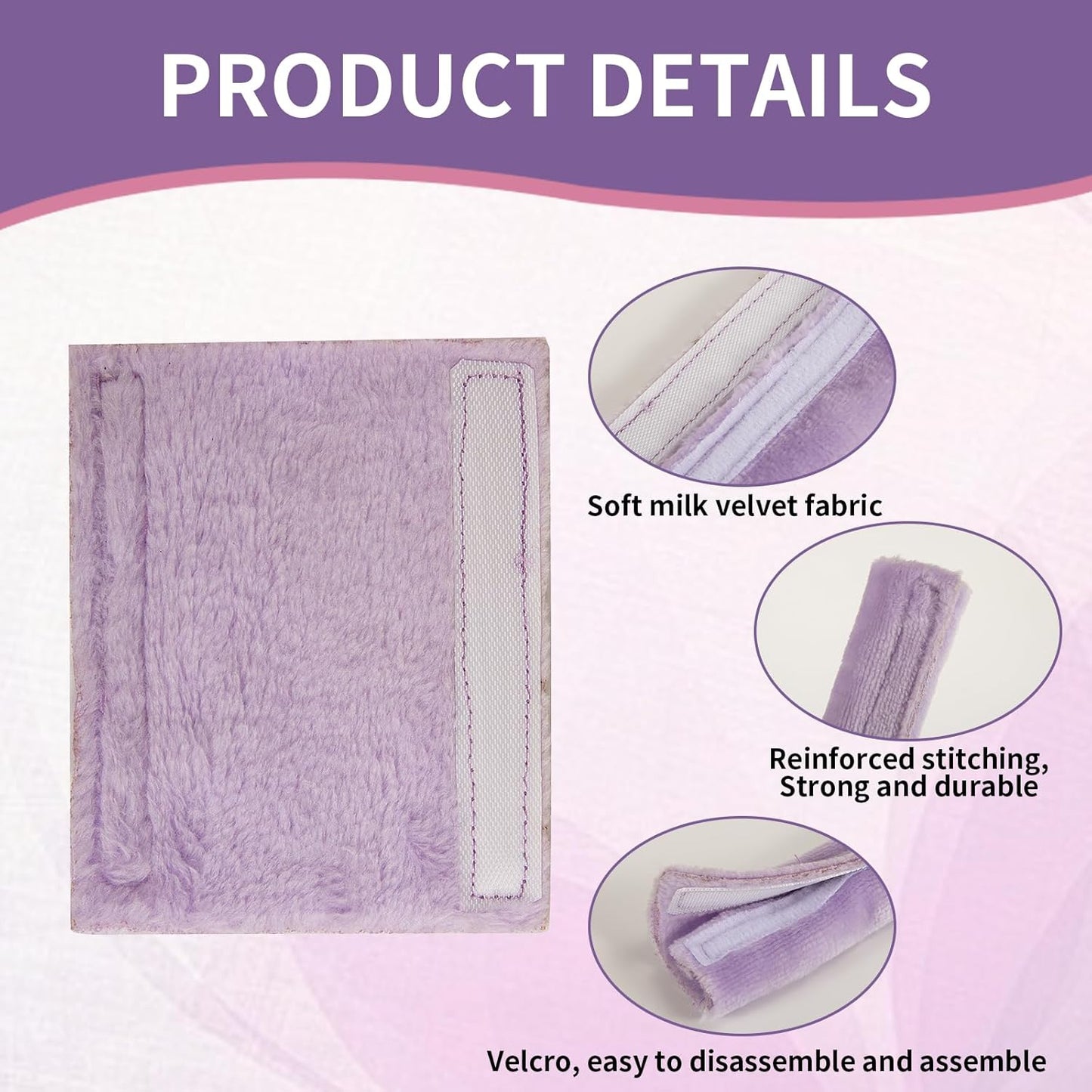 4 Pack Strap Covers Breathable Strap Cushions Work for Most Headgear Straps Can Reduce The Tracks On The Face Made of Soft Fabric Face Pads (Light Purple)