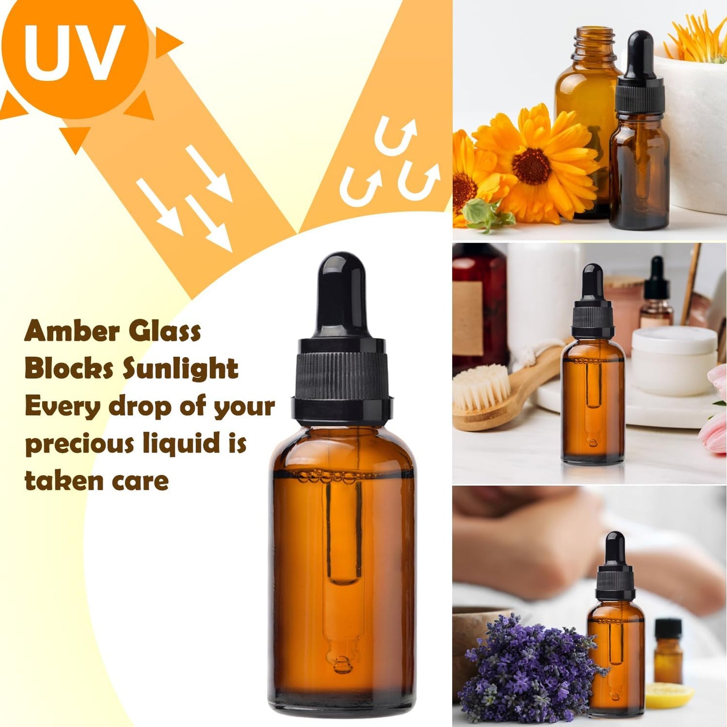 50ml Precision Dropping Bottles - Ideal for Essential Oils, Perfume Making, and DIY Projects. Safe, Durable, Eco-Friendly, and Perfect for Home or Lab Use Dropping Bottles(8pieces)