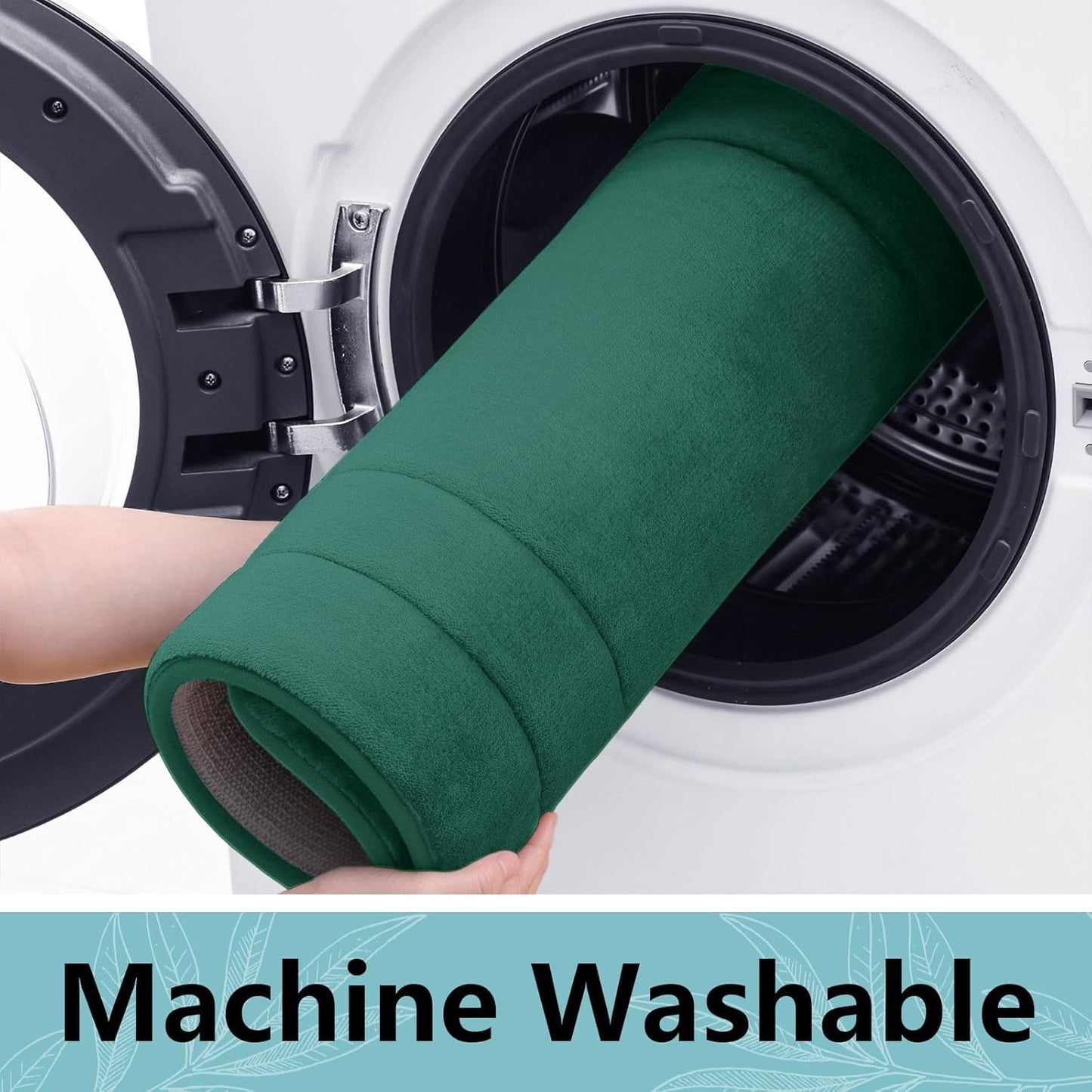 Arotive Memory Foam Bathroom Rug Mat 30x20, Ultra Soft and Absorbent Bath Mat, Machine Wash Dry, Comfortable Bath Rug Carpet for Bathroom Floor, Tub and Shower, Dark Green