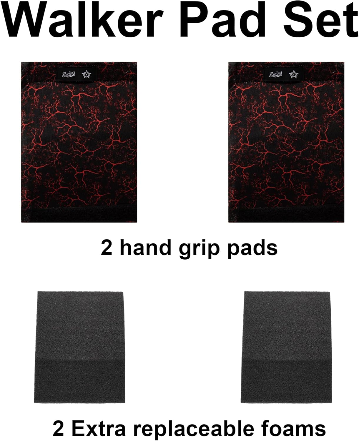 Universal Walker Hand Grip Padded Covers Non-Slip Cushion Foam for Folding Wheelchair Rollator Crutch Handle Pads 2-Pack