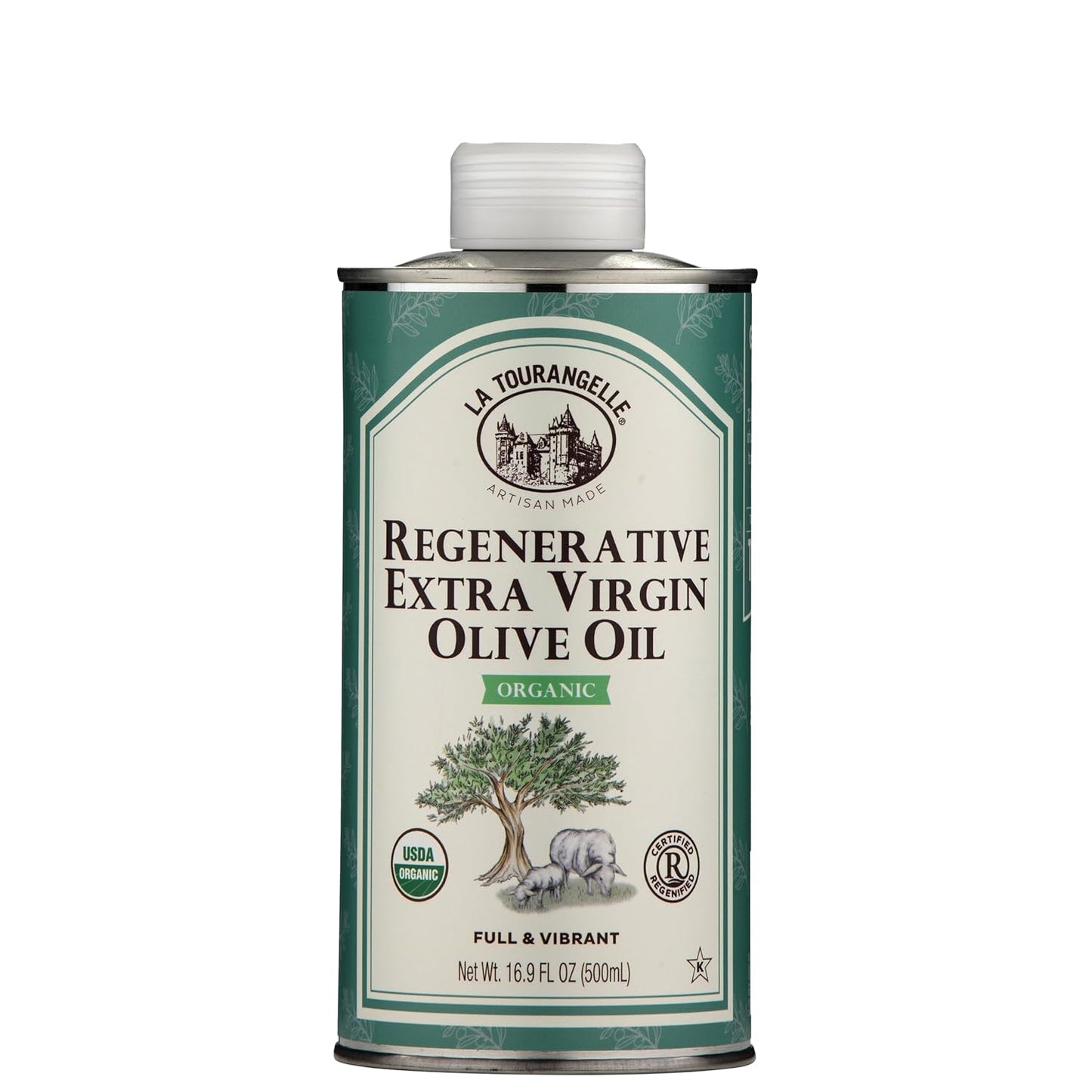 La Tourangelle Regenerative Organic Extra Virgin Olive Oil, Cold-Pressed High Antioxidant Olives, Sustainable, 16.9 Fl Oz