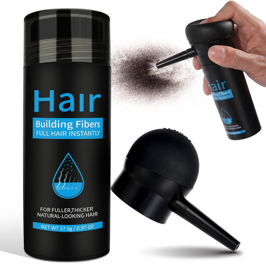 Hair Fibers Fill In Thinning Hair, Hair Powder Bald Spot Cover Up, Instantly Thicker & Fuller Look, Keratin Hair Building Fibers, for Women & Men (Medium Brown)