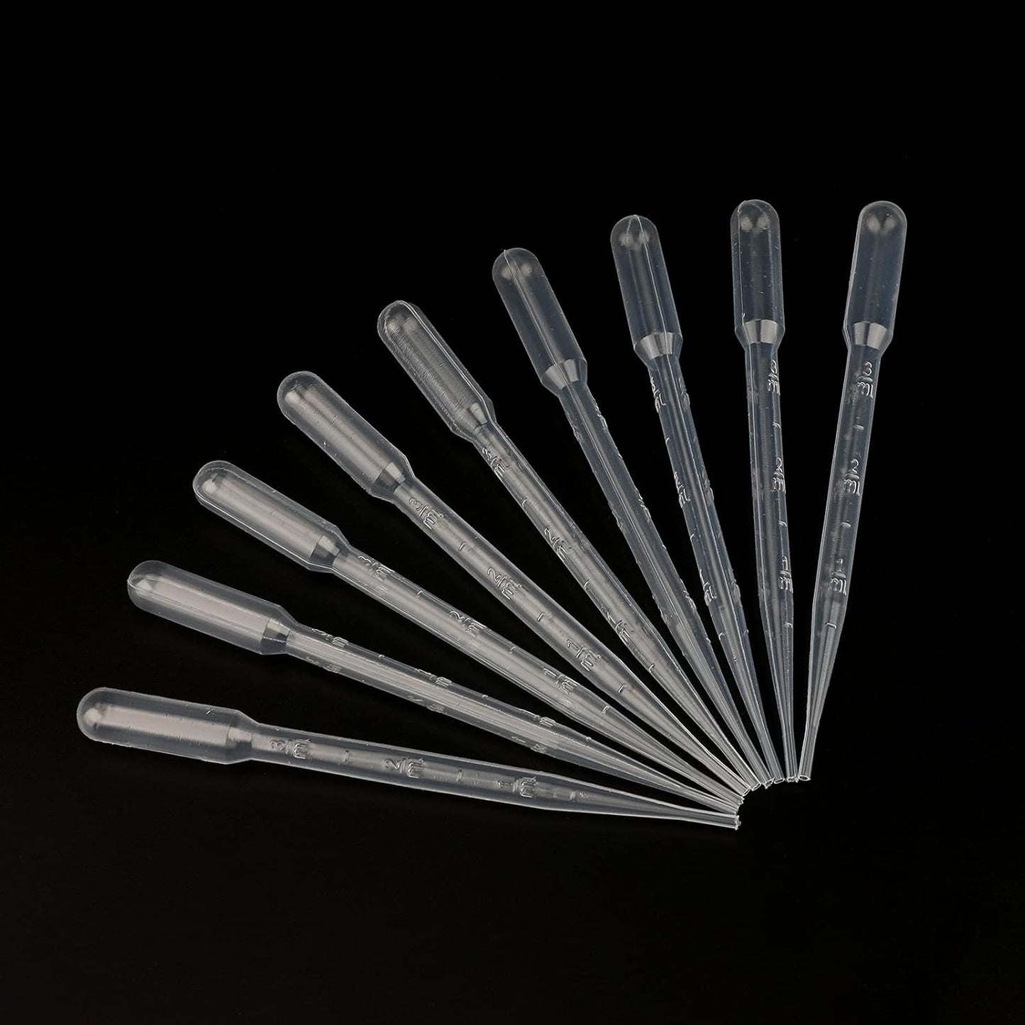 G2PLUS 100PCS 3ml Disposable Plastic Pipettes, Essential Oils Graduated Transfer Pipettes for Science Laboratory, Experiment, Essential Oils, Make up Tool