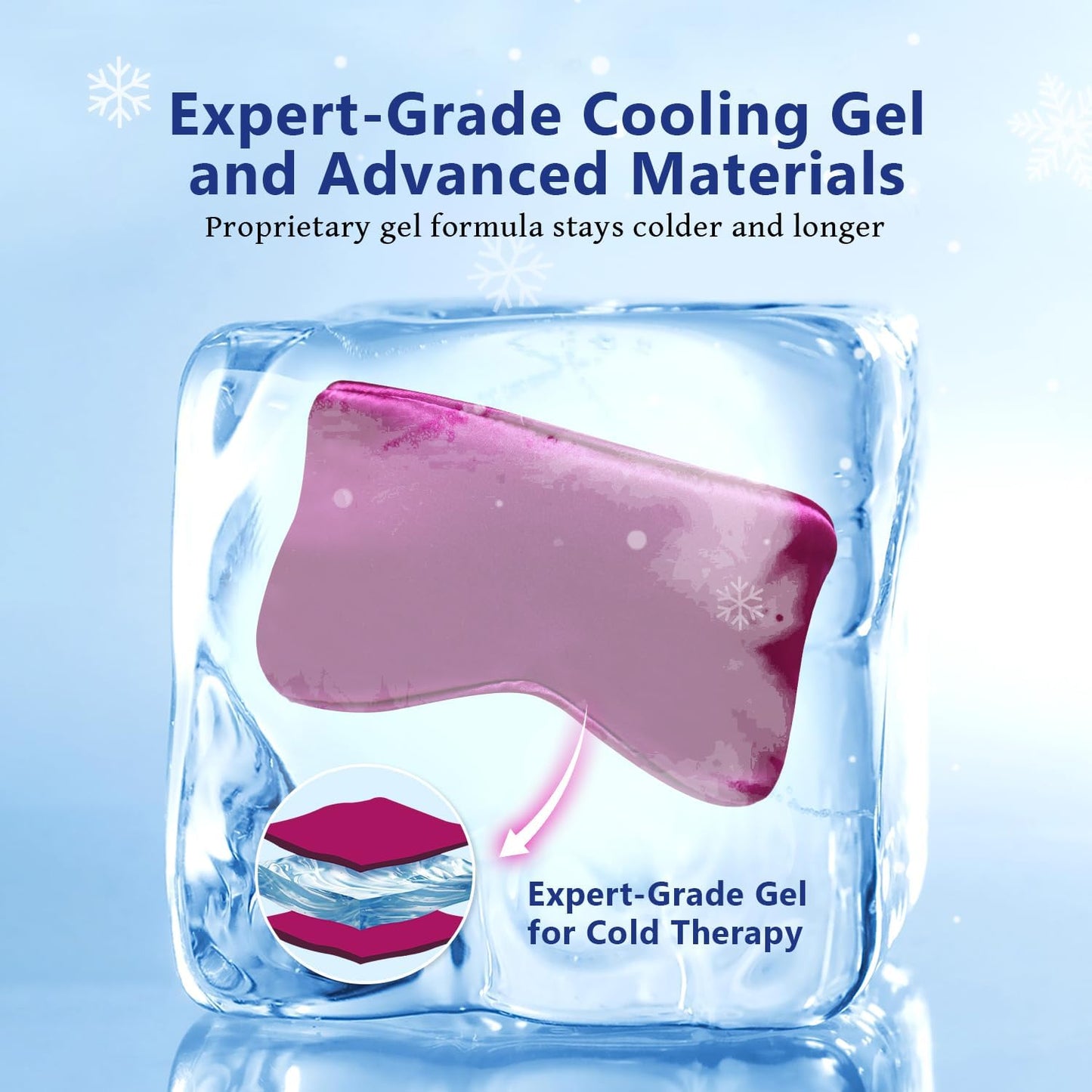 Cooling Eye Mask for Sleeping Silk Migraine Headache Relief Gel Mask Cold Compress Eye Face Ice Pack Reusable for Eyestrain Dark Circles and Puffiness Cold Therapy Gifts for Women Girls