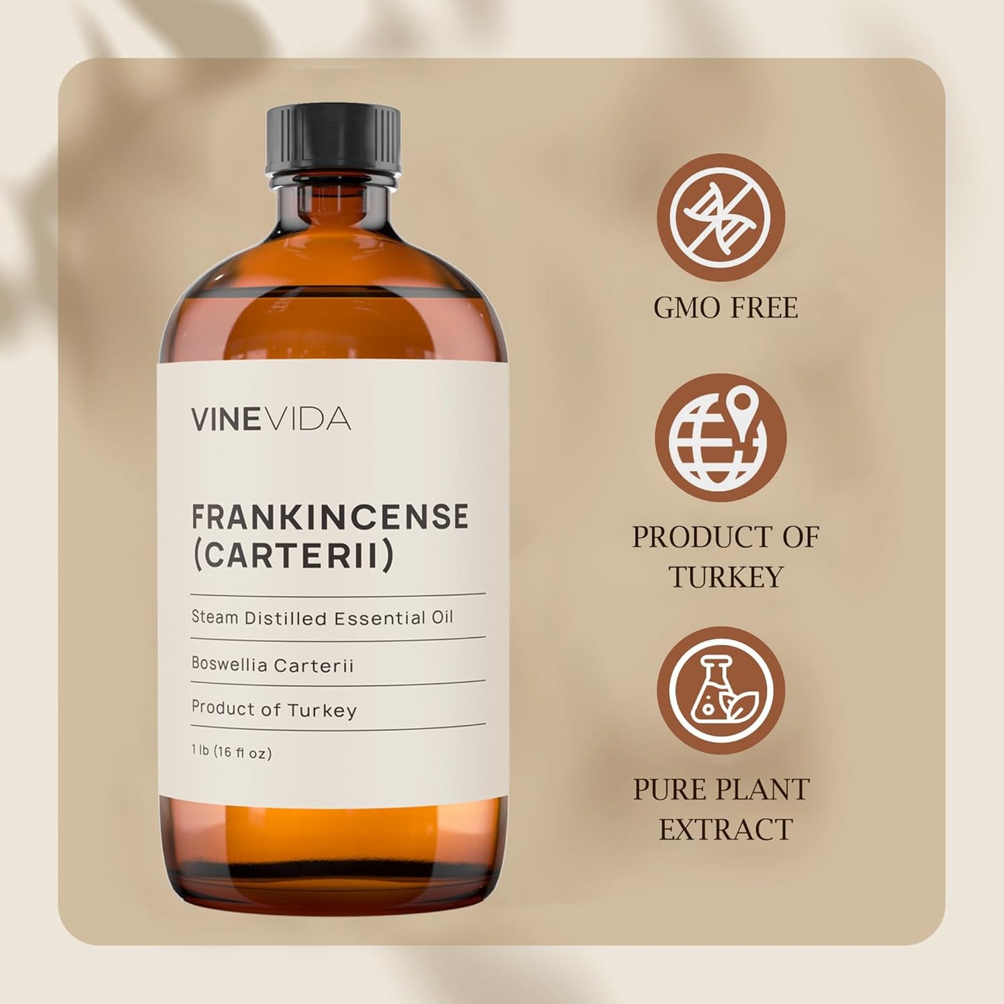 VINEVIDA Frankincense Essential Oil - 16 oz Undiluted - DIY Candle Scents - Safe for Skin