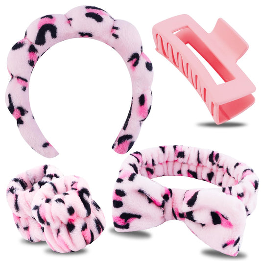 Chanaco Spa Headband, Skin Care Accessories, Makeup and Face Washing Hair Bands with Wrist Towels, Teen Girl Gifts and Trendy Stuff