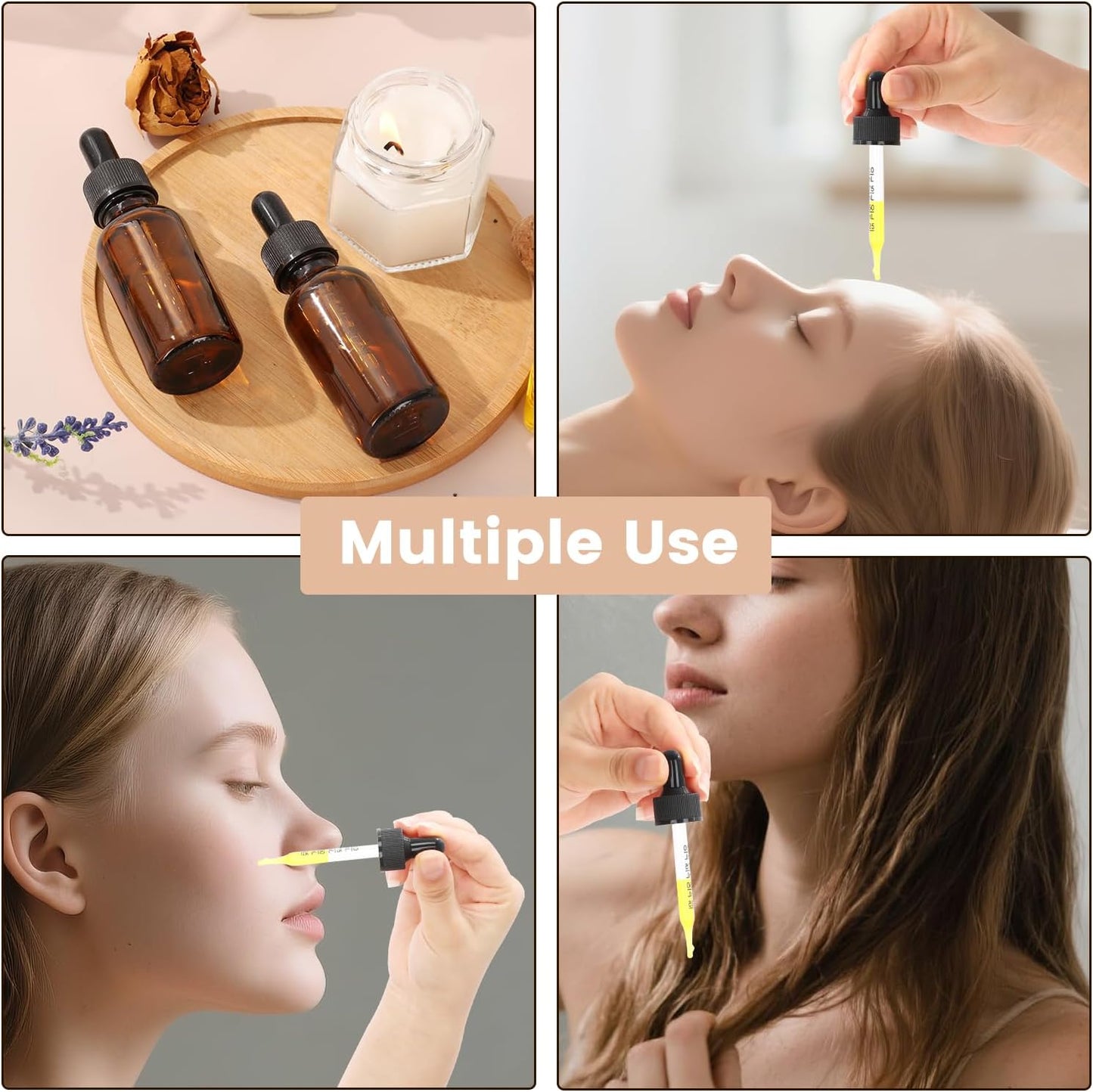 AuroTrends Amber Dropper Bottle 1 oz 48Pack, Glass Tincture Bottles with Dropper - Amber Glass Dropper Bottle 1 oz with Funnel/Stickers/Plastic Graduated Pipette (1fl.oz, Set of 48)