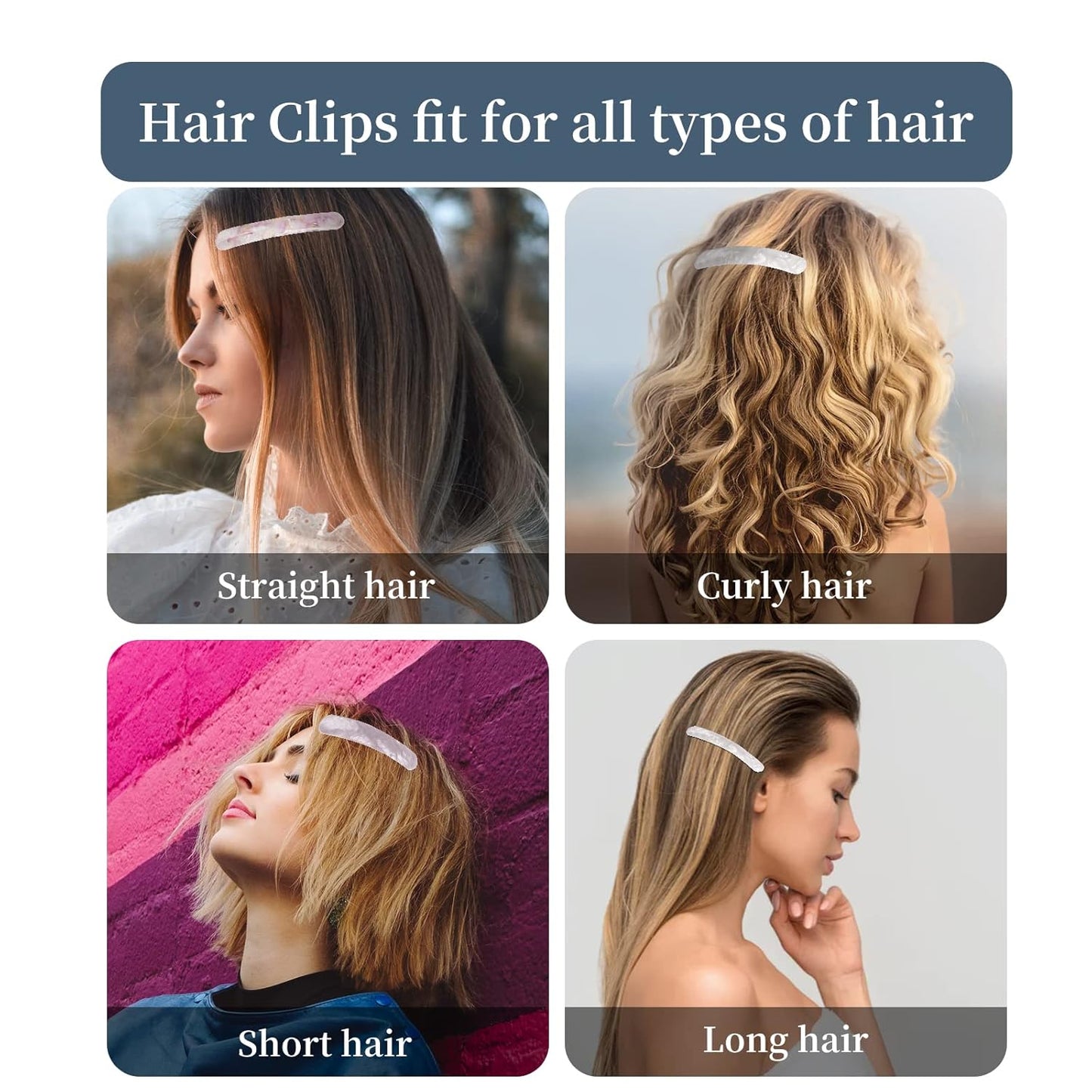 3PCS Women's Hair Barrettes: Tortoise Shell Automatic Clips for Thick/Medium Hair, Retro Clasp (Sakura Pink, Ivory, Lavender)