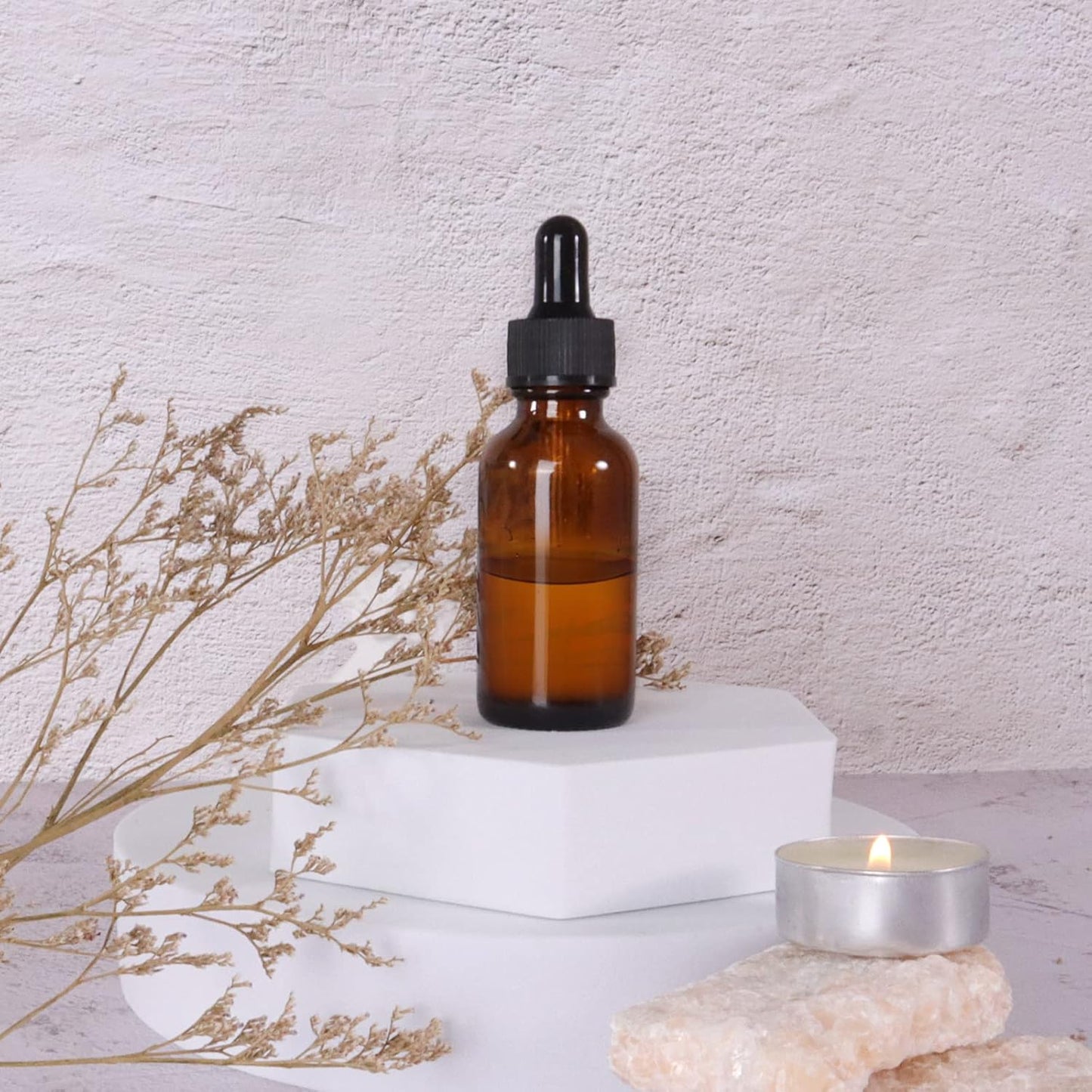 48 Pack 1oz Amber Glass Bottles with Glass Eye Droppers for Essential Oils, Perfumes & Lab Chemicals (Brush, Funnels, 2 Extra Droppers, 54 Pieces Labels & 30ml Measuring Cup Included)