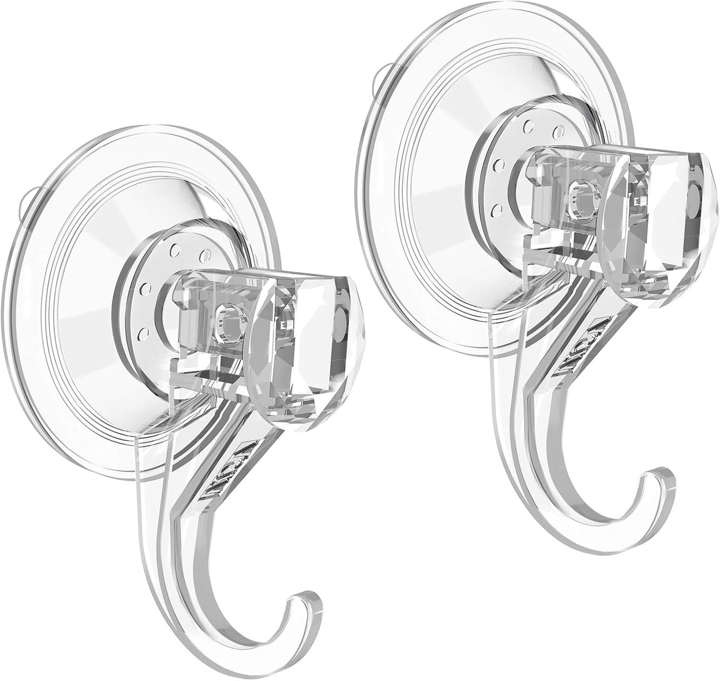 VIS'V Suction Cup Hooks, Small Shower Suction Hooks, Heavy Duty, Removable and Reusable, Clear, 4 Pcs