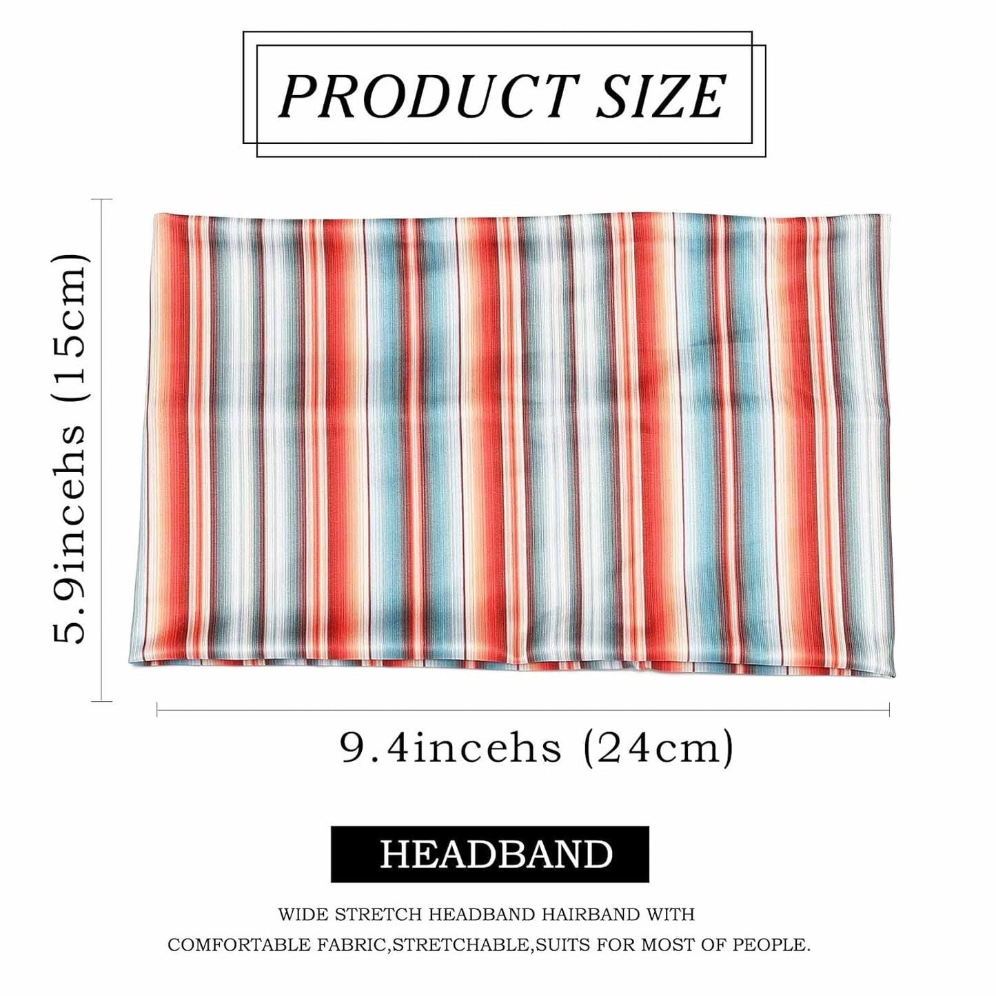 Olbye Boho Wide Turban Elastic Nonslip Headbands for Women Girls - Workout, Yoga, Running, Sweatband, African Bohemian Hair Wraps & Fashion Accessories (H- Leopard)