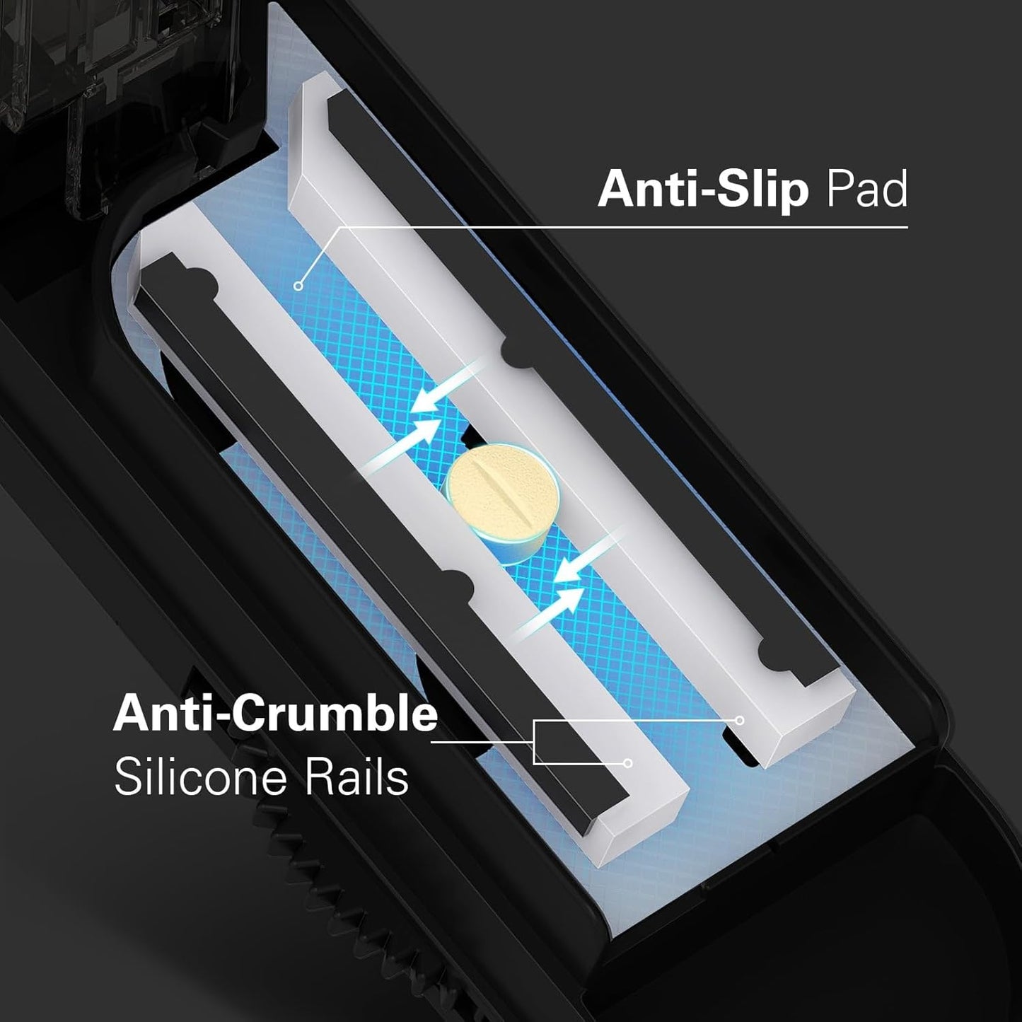 ONE PIX Pill Cutter Splitter for Small and Tiny Pills, Pill Cutter for Cutting Multiple Pills at a Time in Half, Pill Cutter for Small or Large Pills with Hidden Sharp Stainless Steel Blade, Grey