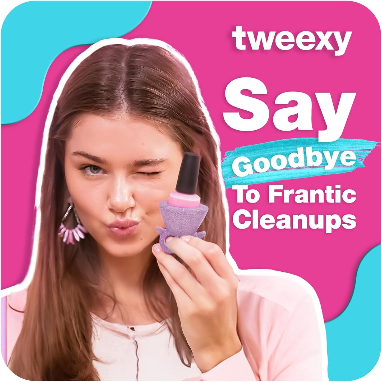 tweexy Wearable Nail Polish Holder Ring - Ideal Gift for Teenage Girls - Nail Polish Holder Stand for Manicure & Pedicure, Fingernail Painting - Nail Polish Accessories (Opal Sparkle)