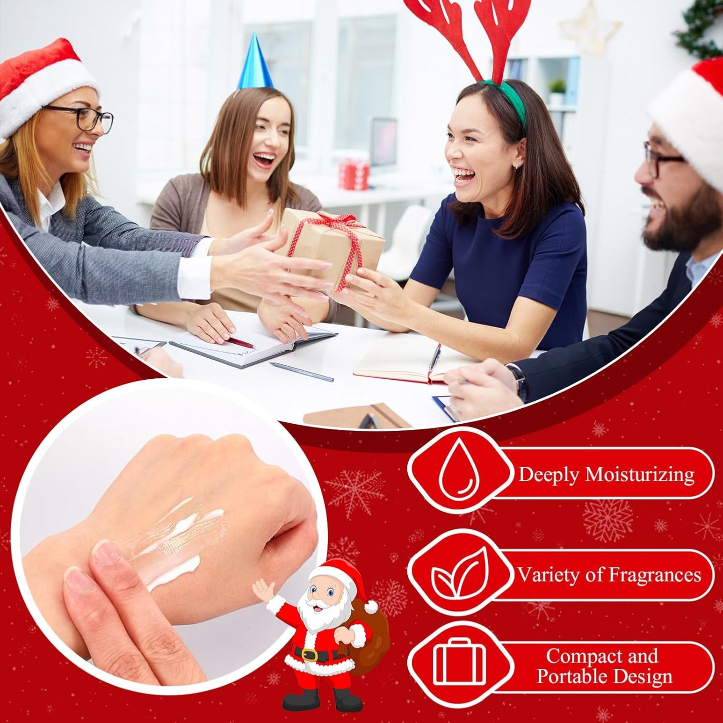 24 Pcs Christmas Hand Cream Gift Sets for Dry Cracked Hands Moisturizing Hand Lotion Small Travel Lotion Stocking Stuffers Gift Set for Women Mom Girlfriend Christmas Birthday