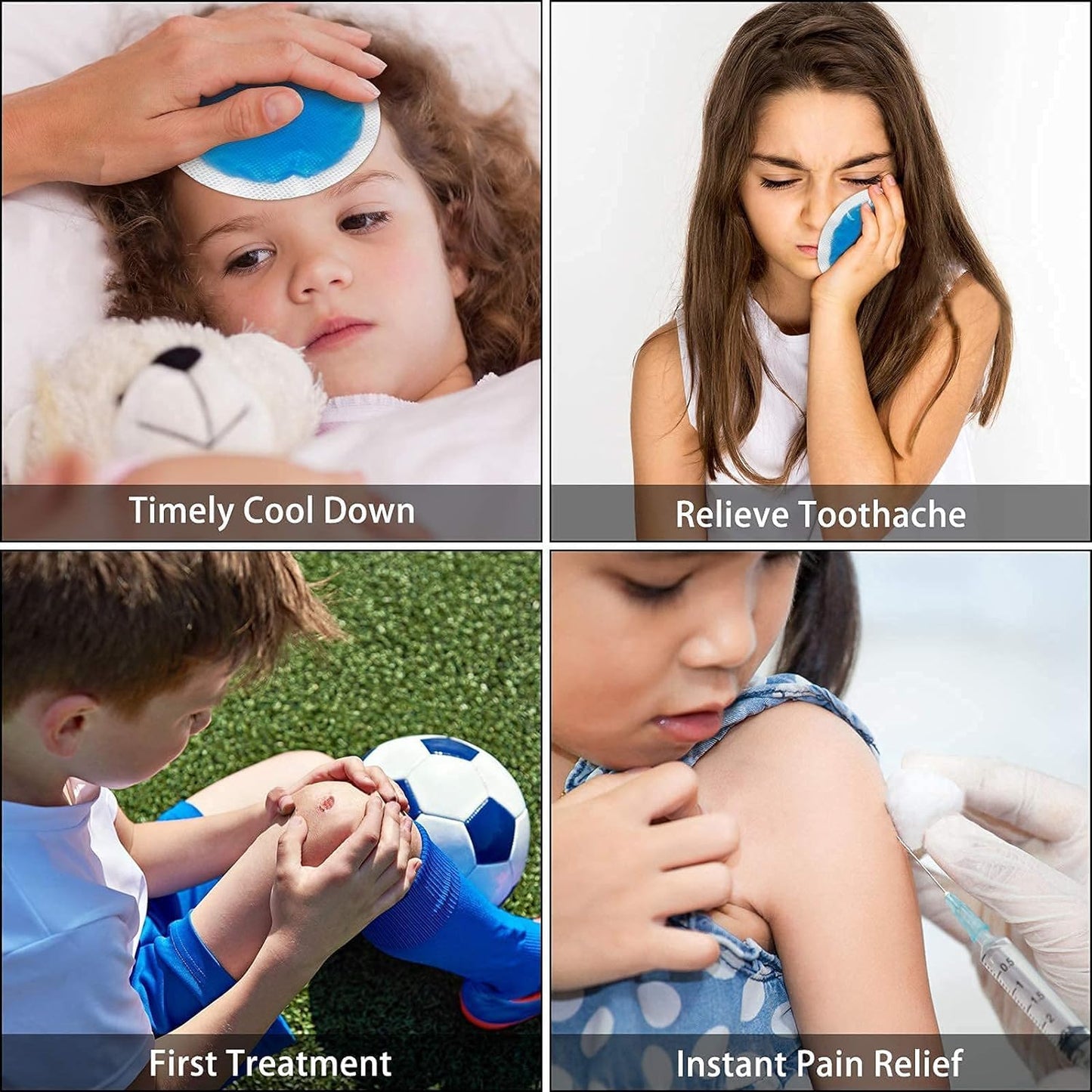 Tutmyrea Reusable Cold Compress - 6 Soft Ice Packs for Injuries, Kids & Wounds; Gel Packs for Eyes, Face, Allergies & Teeth